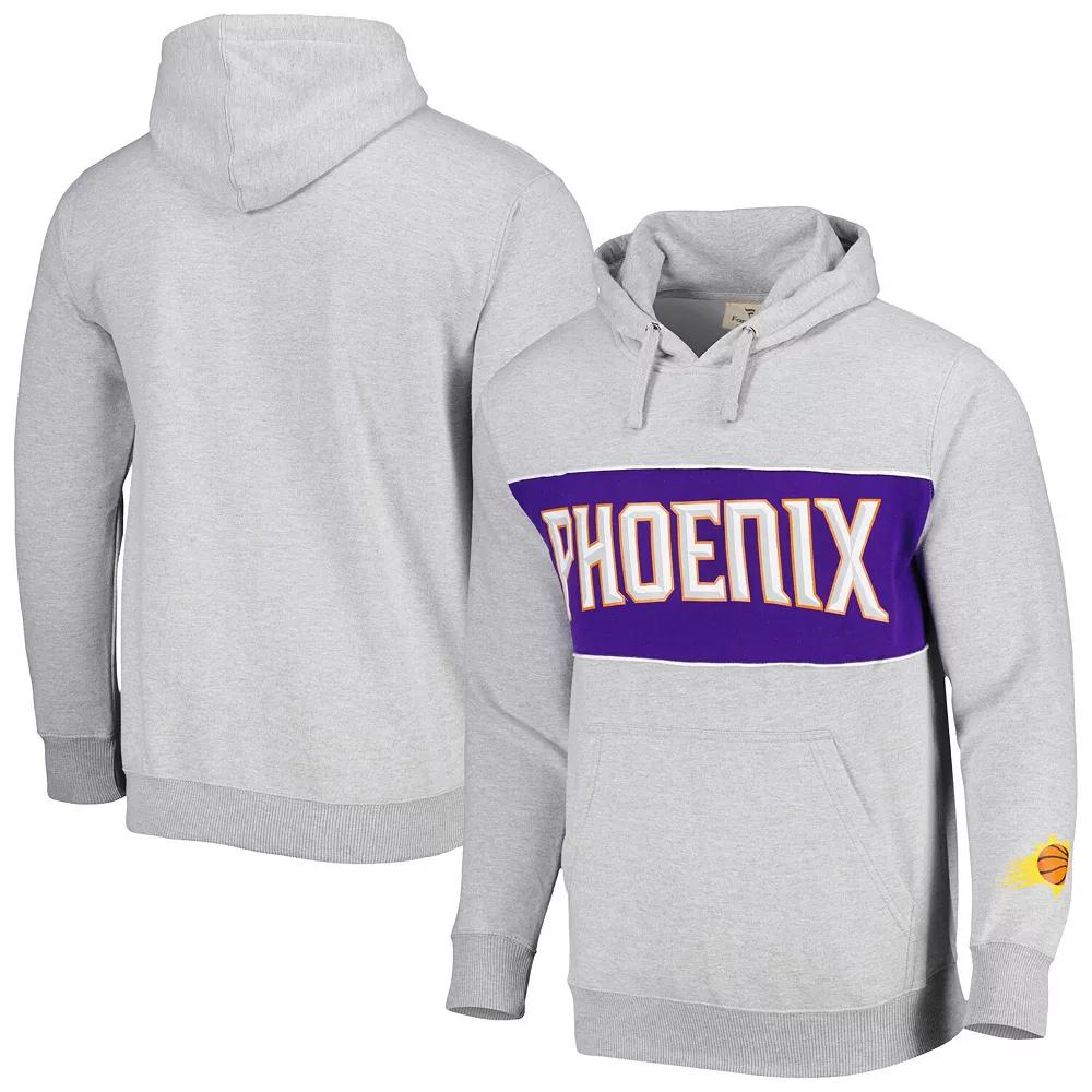 Men's Fanatics Branded Heather Gray Phoenix Suns Wordmark French Terry Pullover Hoodie,  Product Image