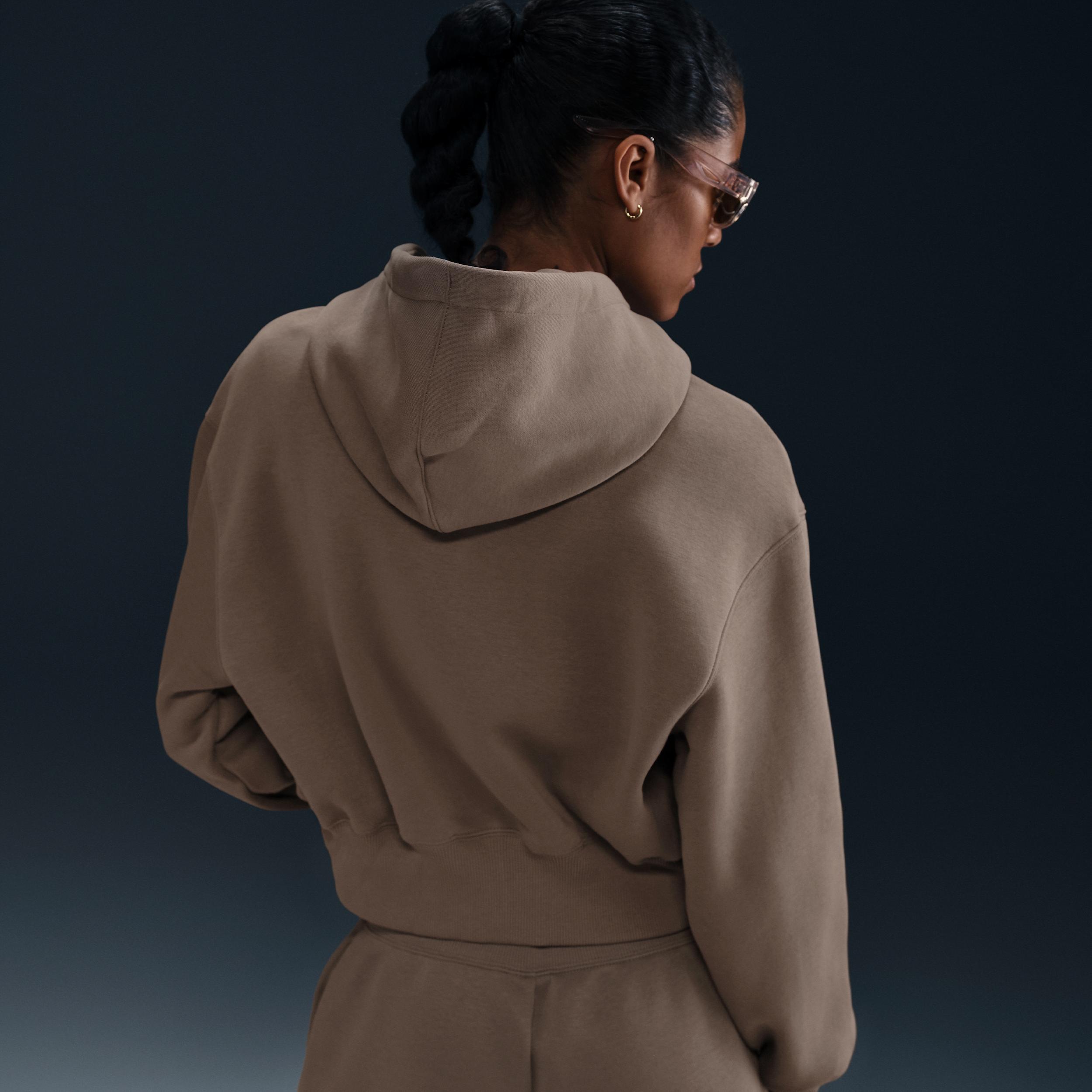 Womens Nike Sportswear Phoenix Fleece Loose Cropped Full-Zip Hoodie | HJ0940-133 Product Image