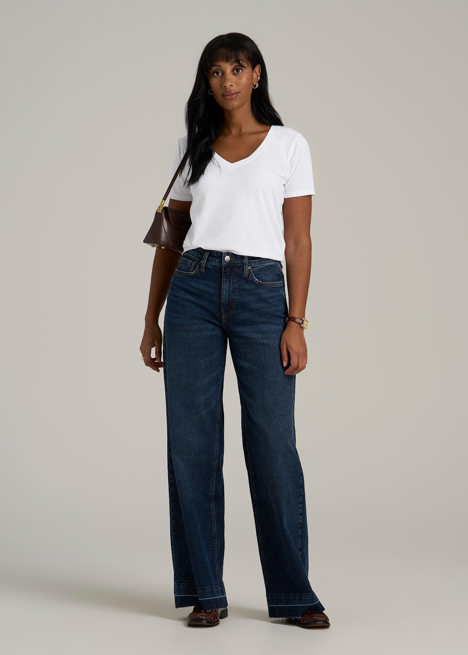 Scoop V-Neck Tee for Tall Women in Ecru Female Product Image