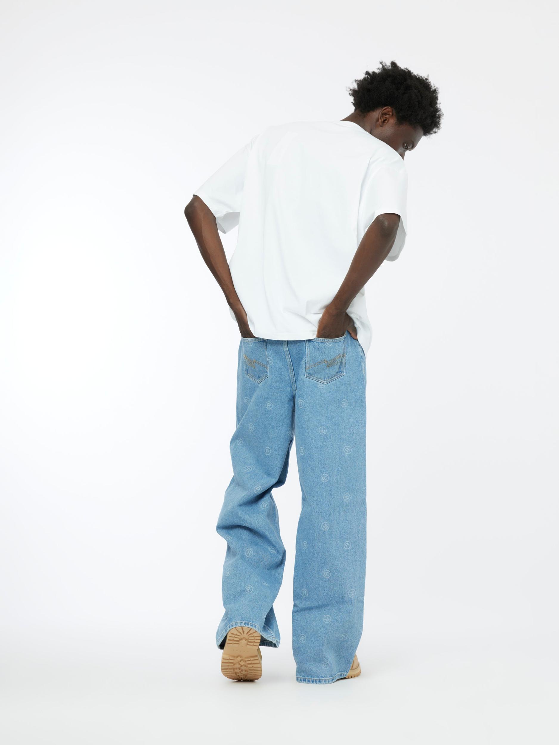Extended Wide Leg Jean (Blue) Product Image