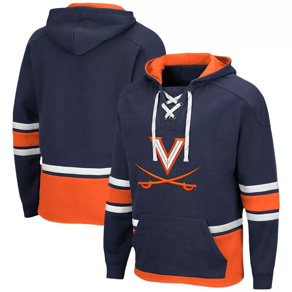 Men's Colosseum Navy Virginia Cavaliers Lace Up 3.0 Pullover Hoodie, Size: Large, Blue Product Image
