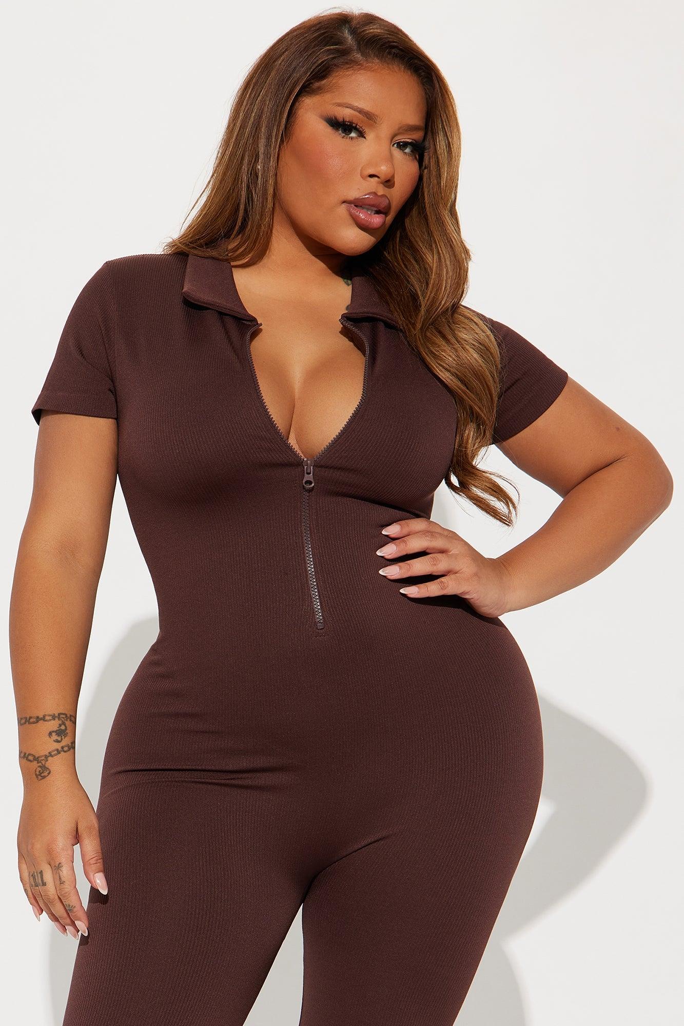 McKay Seamless Jumpsuit - Chocolate Product Image
