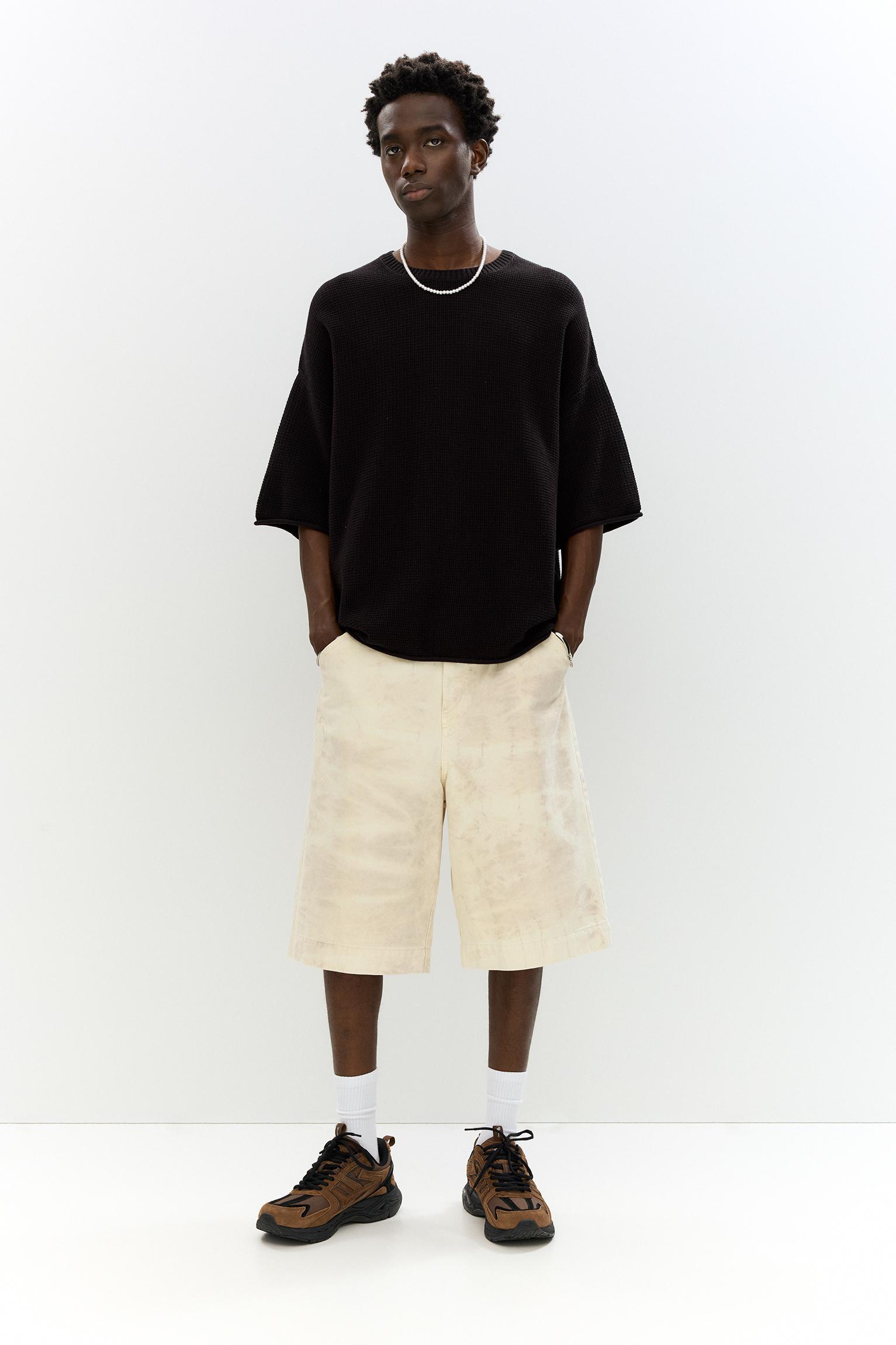 Waffle-knit boxy-fit T-shirt Product Image