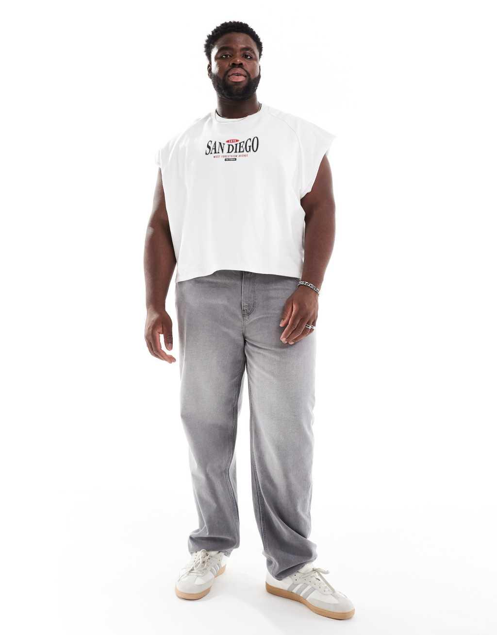 ASOS DESIGN straight fit jeans in gray Product Image