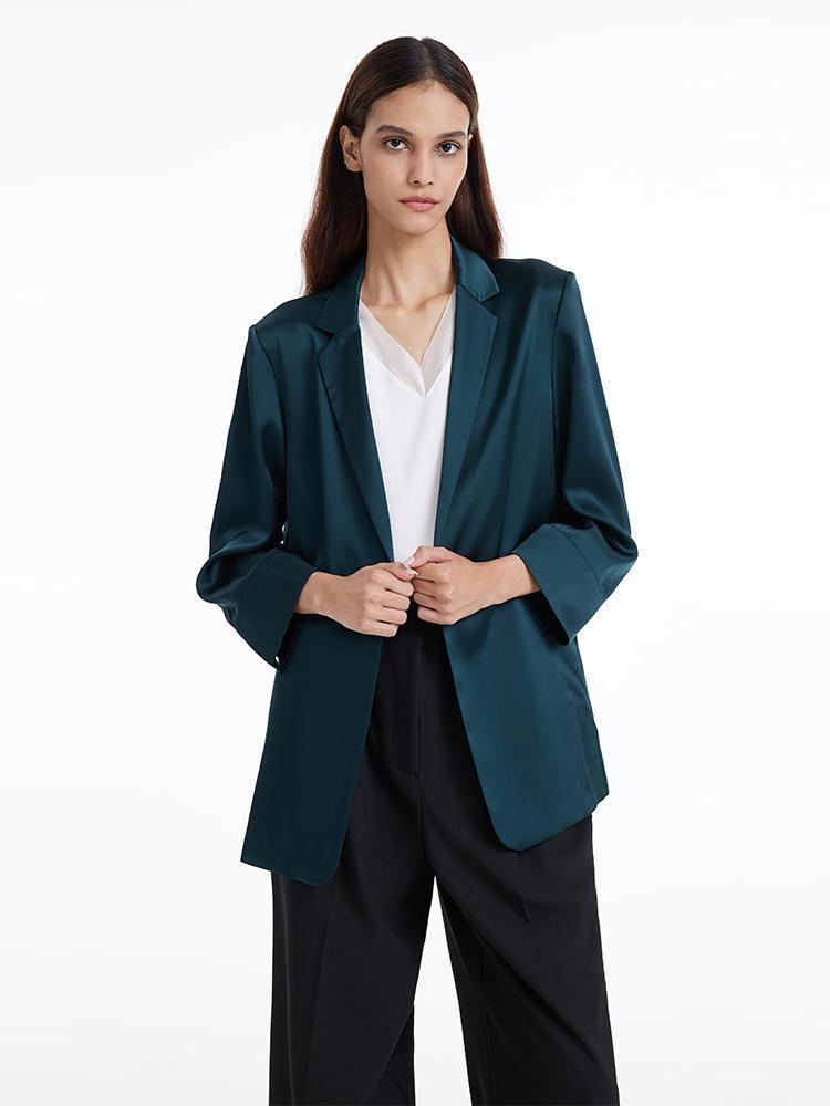 One Button Triacetate Women Blazer Product Image