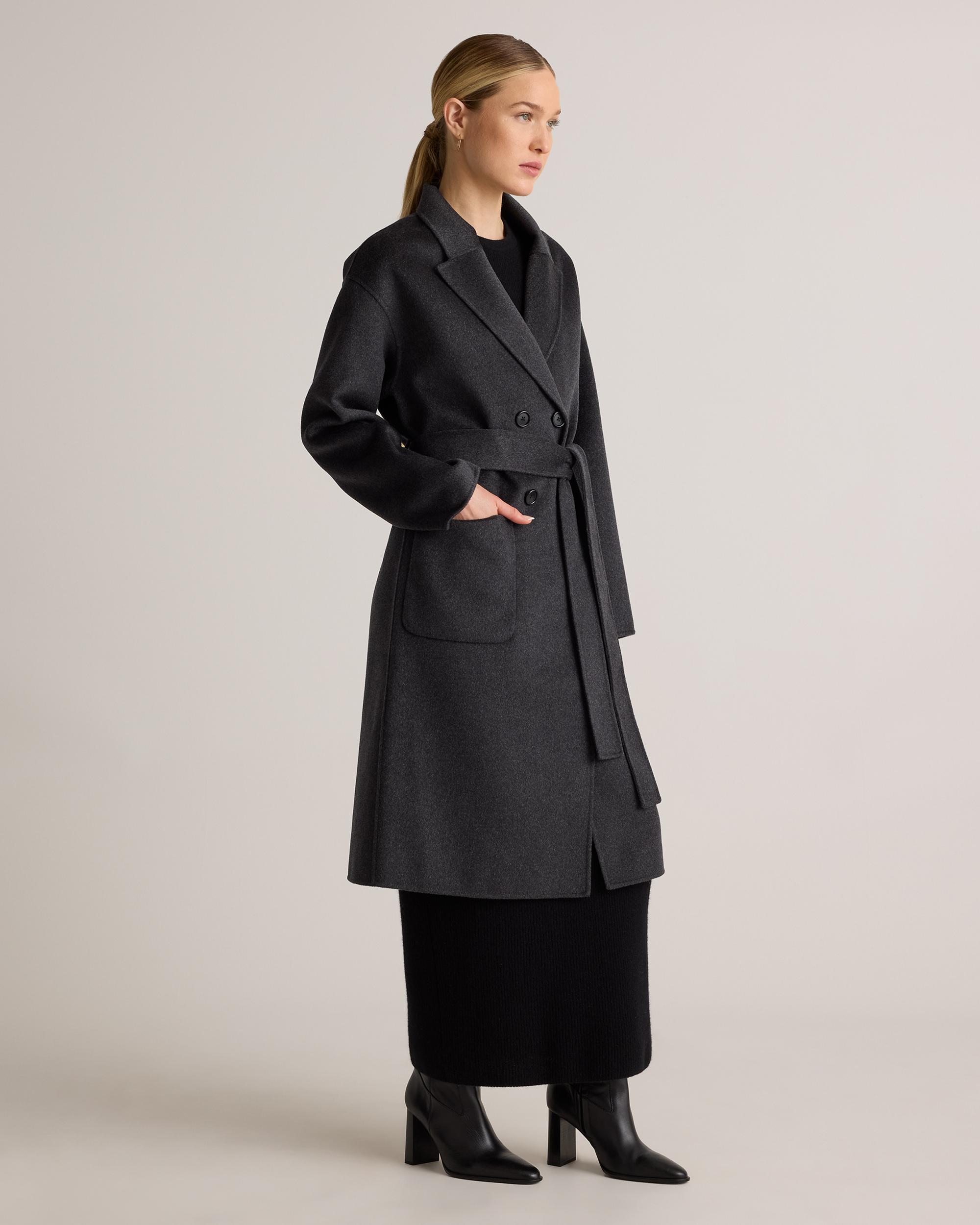 Quince | Women's 100% Mongolian Cashmere Double-Faced Double-Breasted Wrap Coat Product Image