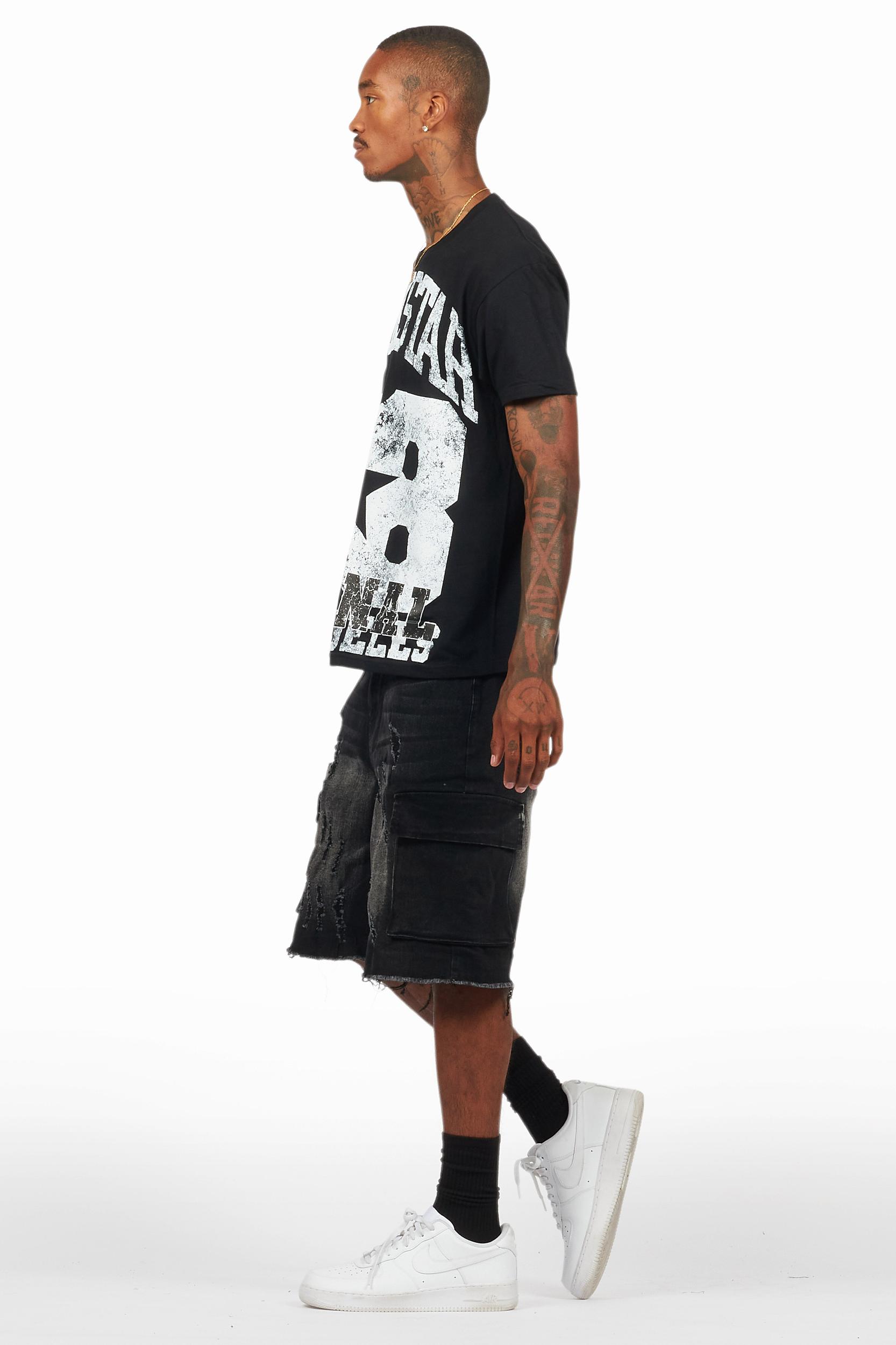 Kalix Black T-Shirt/Denim Short Set Male Product Image