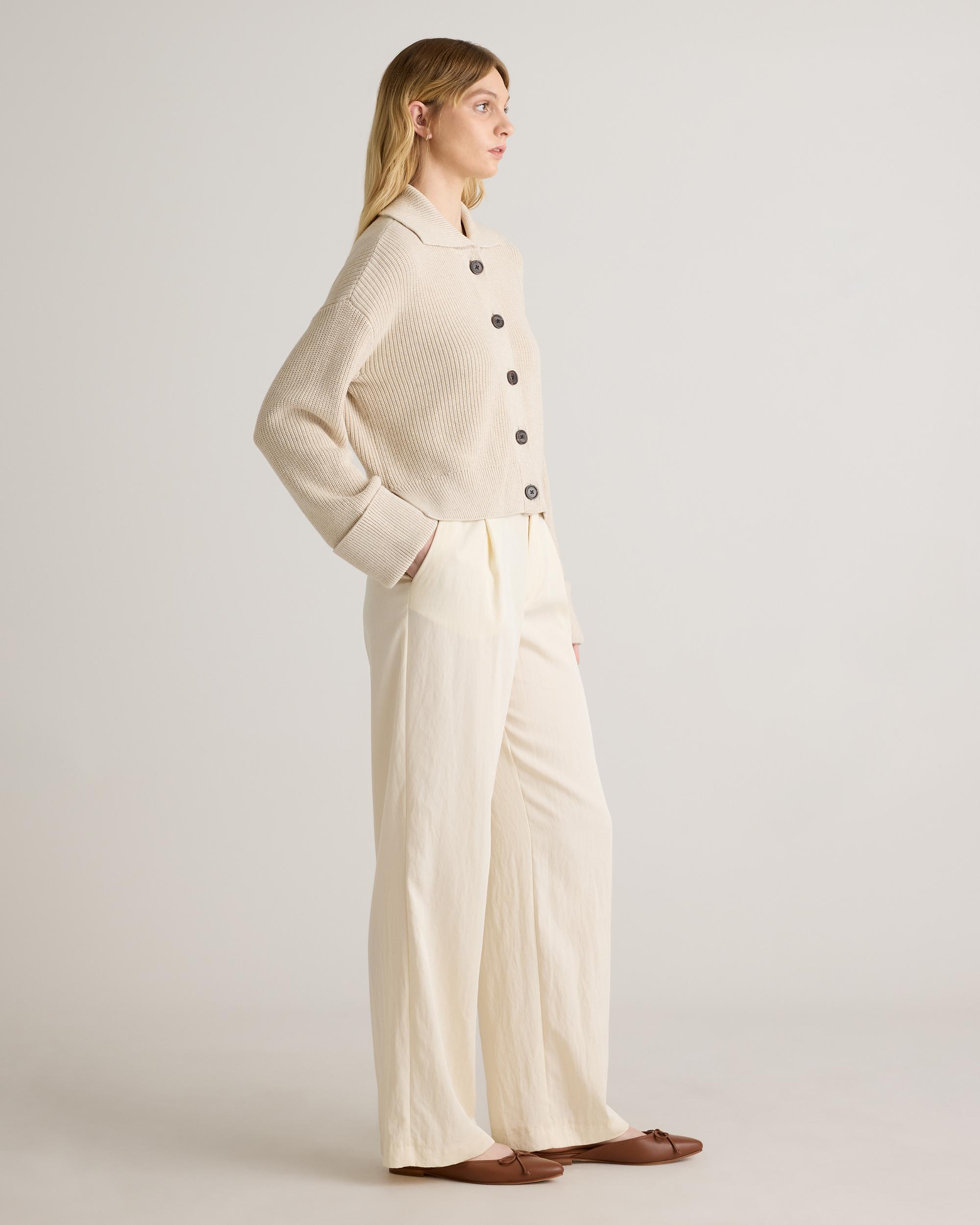 Quince | Women's Fisherman Collared Cardigan Sweater Size XL, Organic Cotton Product Image