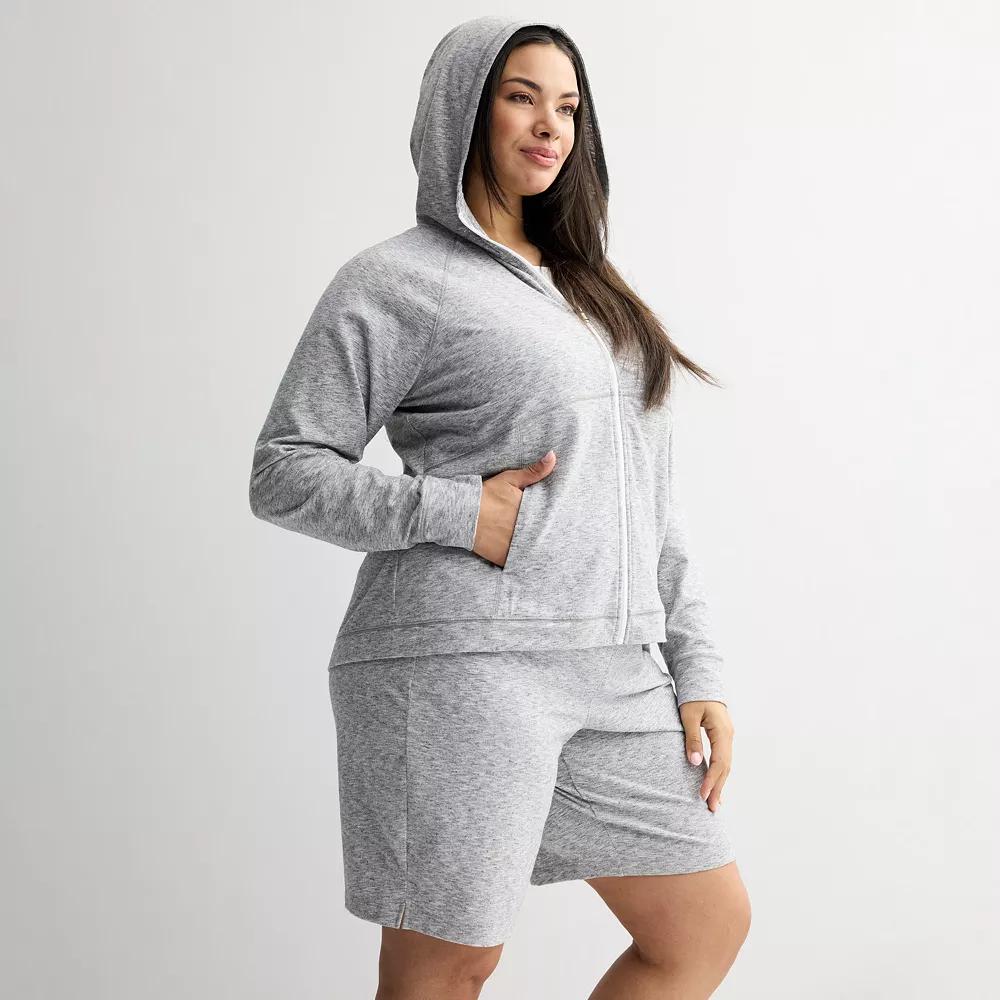 Plus Size Tek Gear® Essential Hooded Jacket, Women's, Size: 3XL, Gray Grey Product Image