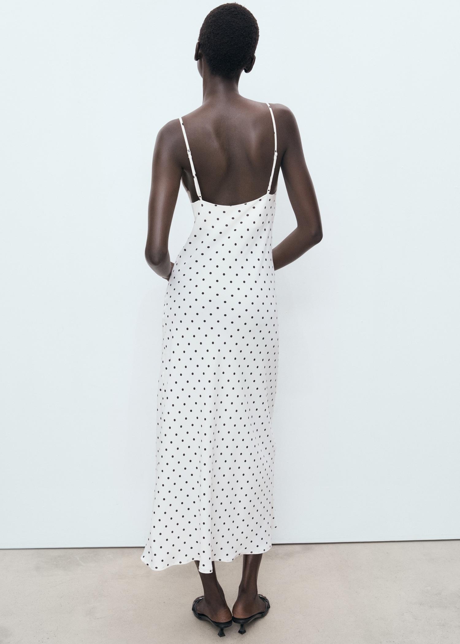 Long dress with draped neckline - Women | MANGO USA Product Image