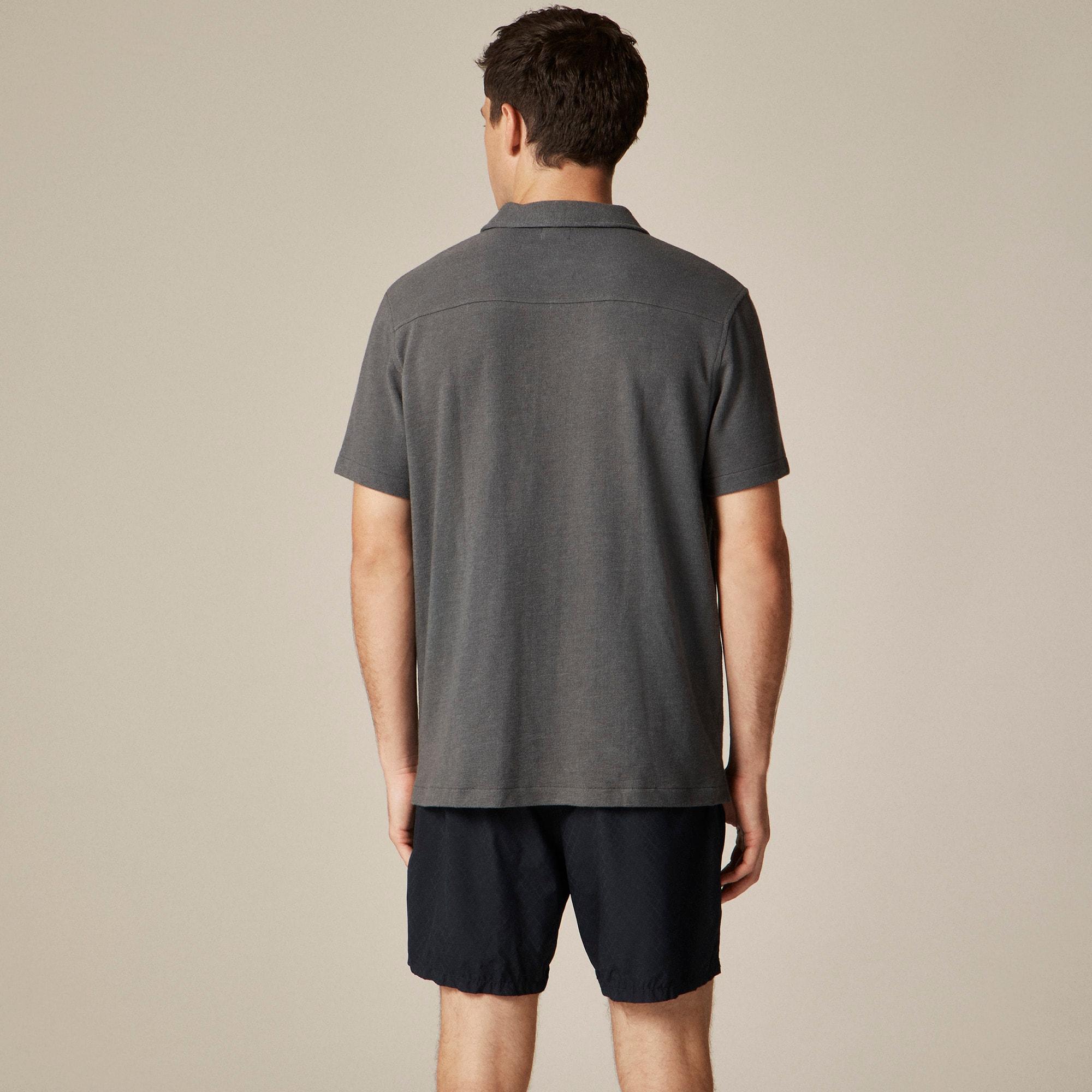 Textured camp-collar sweater-tee Product Image