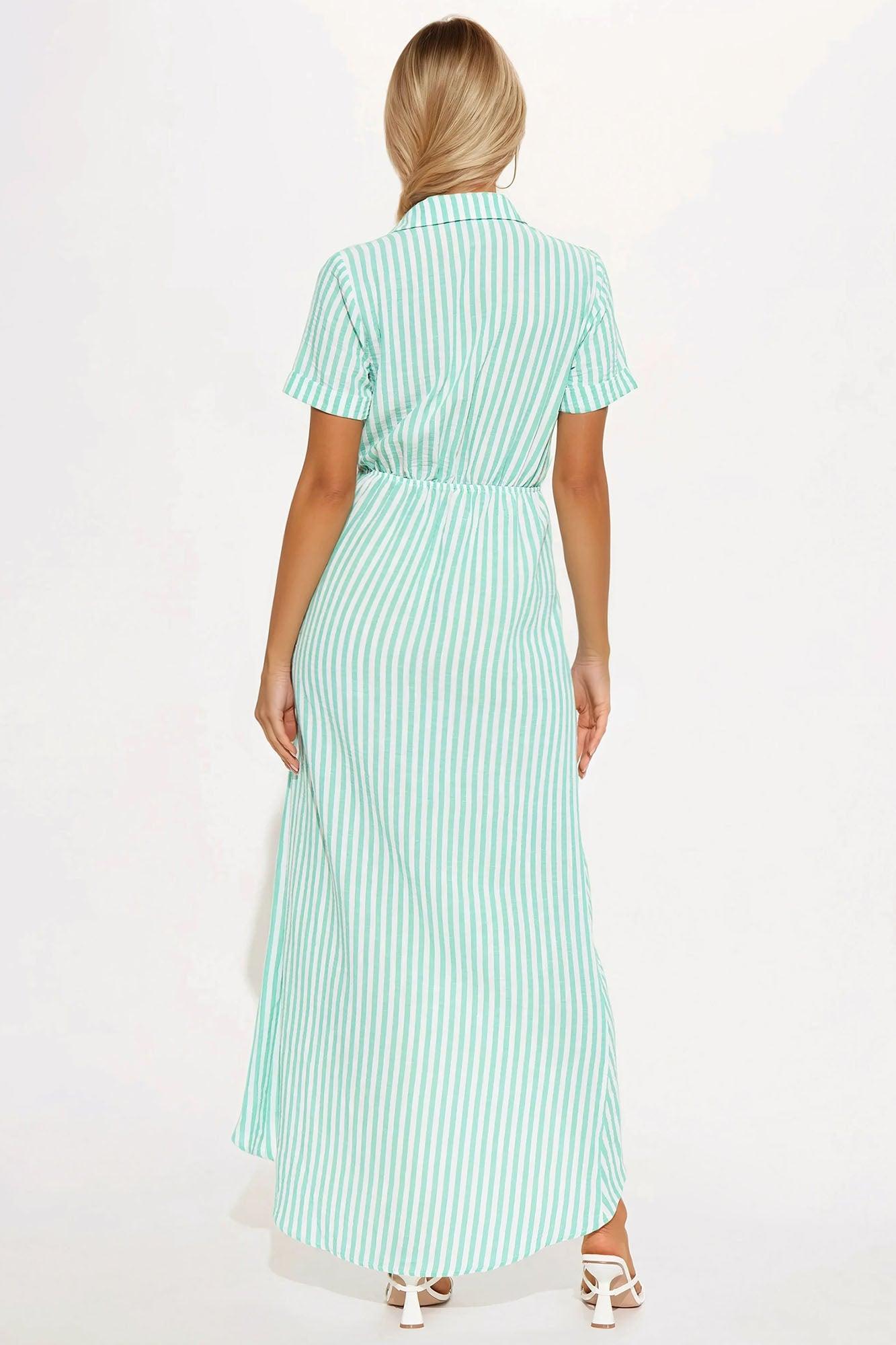 Tina Surplice Maxi Dress - Green/combo Product Image