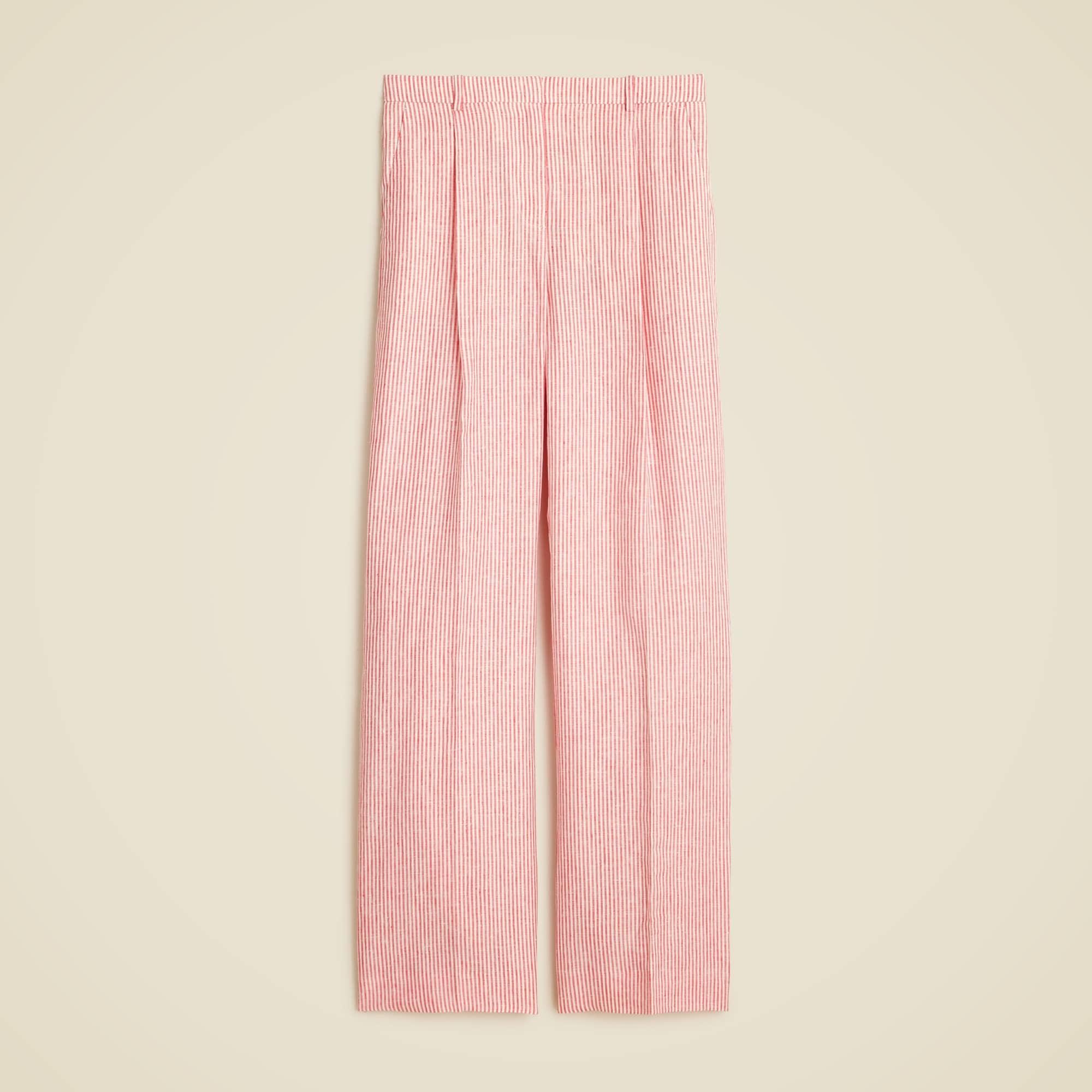 Wide-leg Essential pant in striped linen Product Image