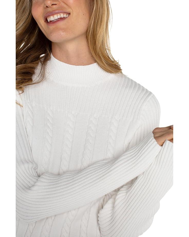 Women's Liverpool Los Angeles Long Sleeve Mock Neck Cable Sweater Product Image