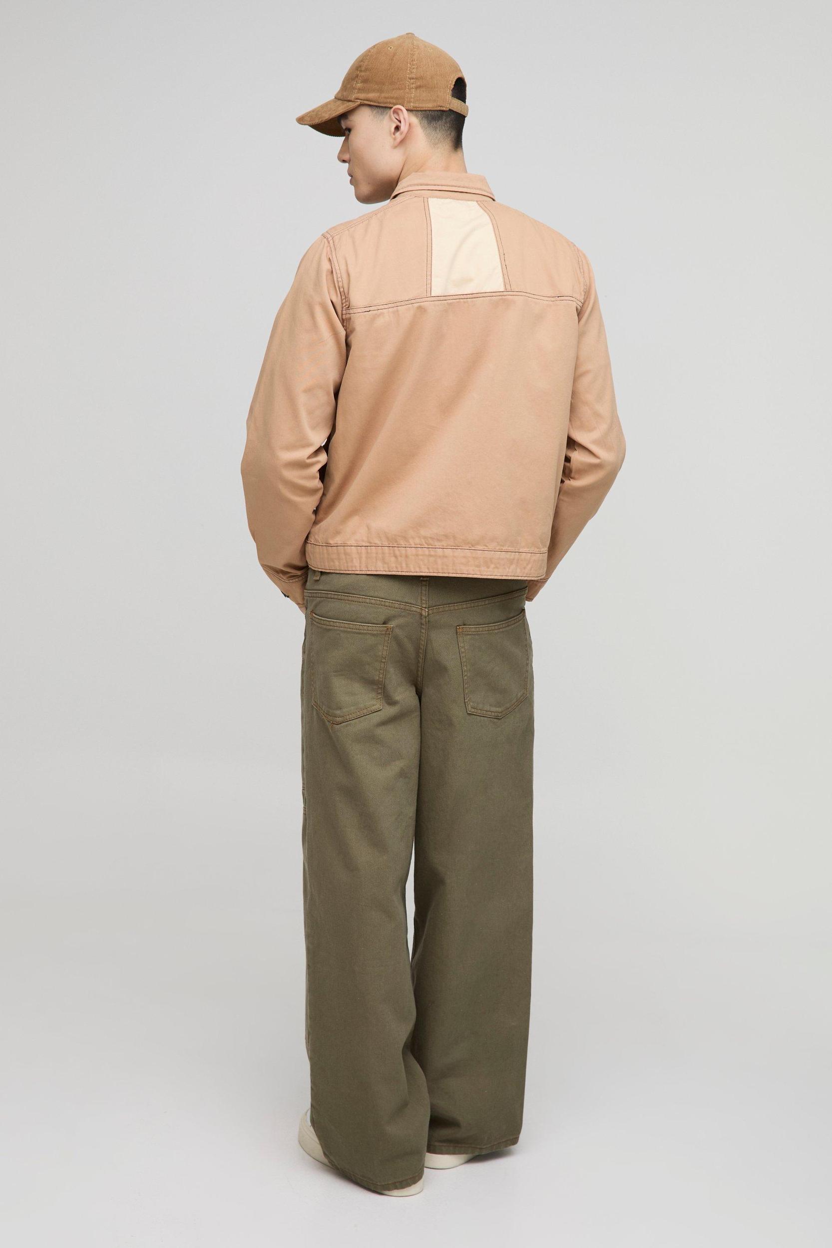 Regular Fit Twill Cut & Sew Jacket | boohooMAN USA Product Image