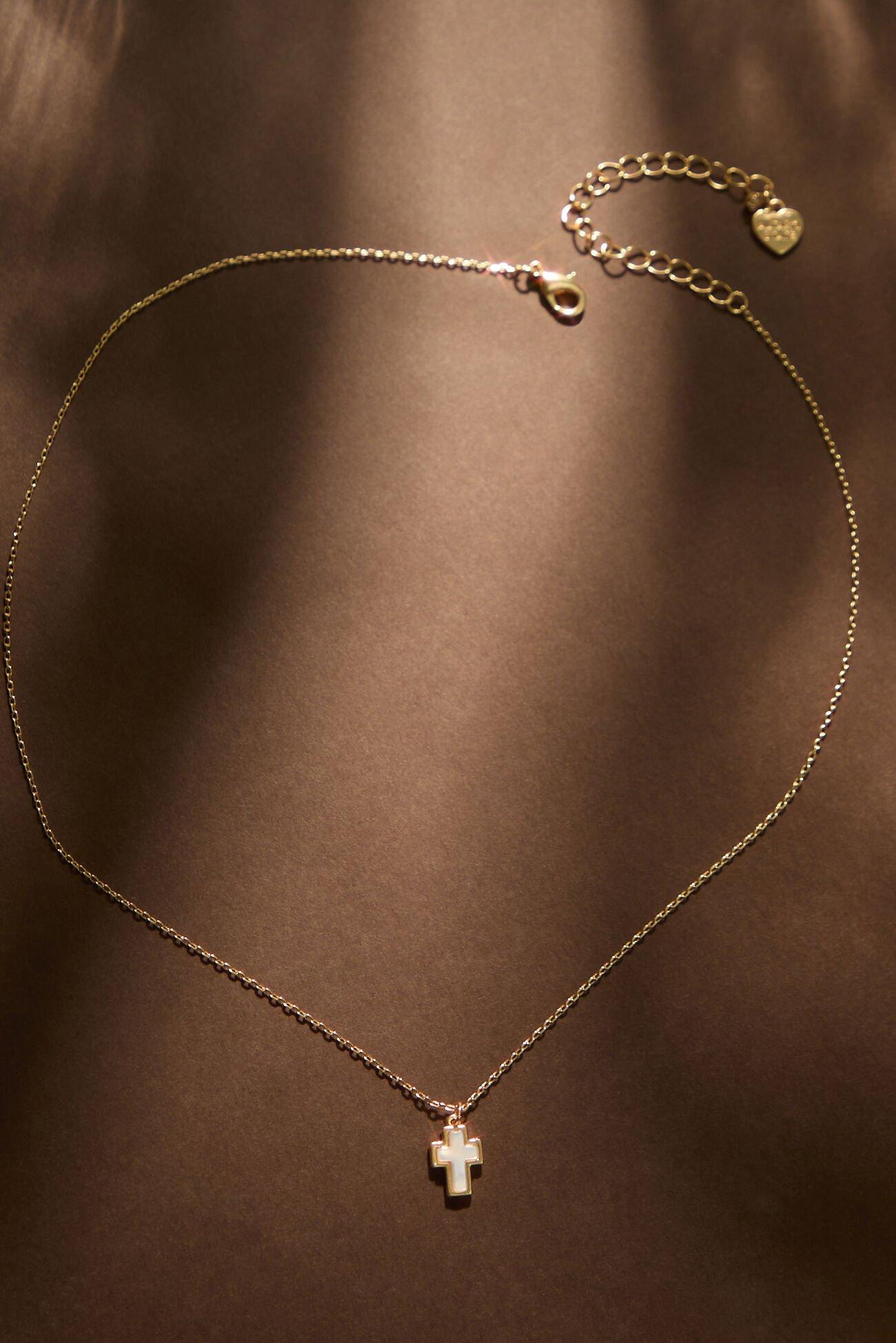 18K Gold Friend In Jesus Cross Necklace Product Image