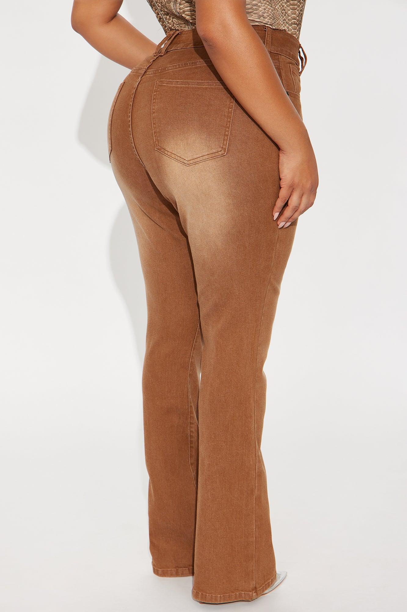 Fatal Attraction Stretch Bootcut Jeans - Brown Female Product Image