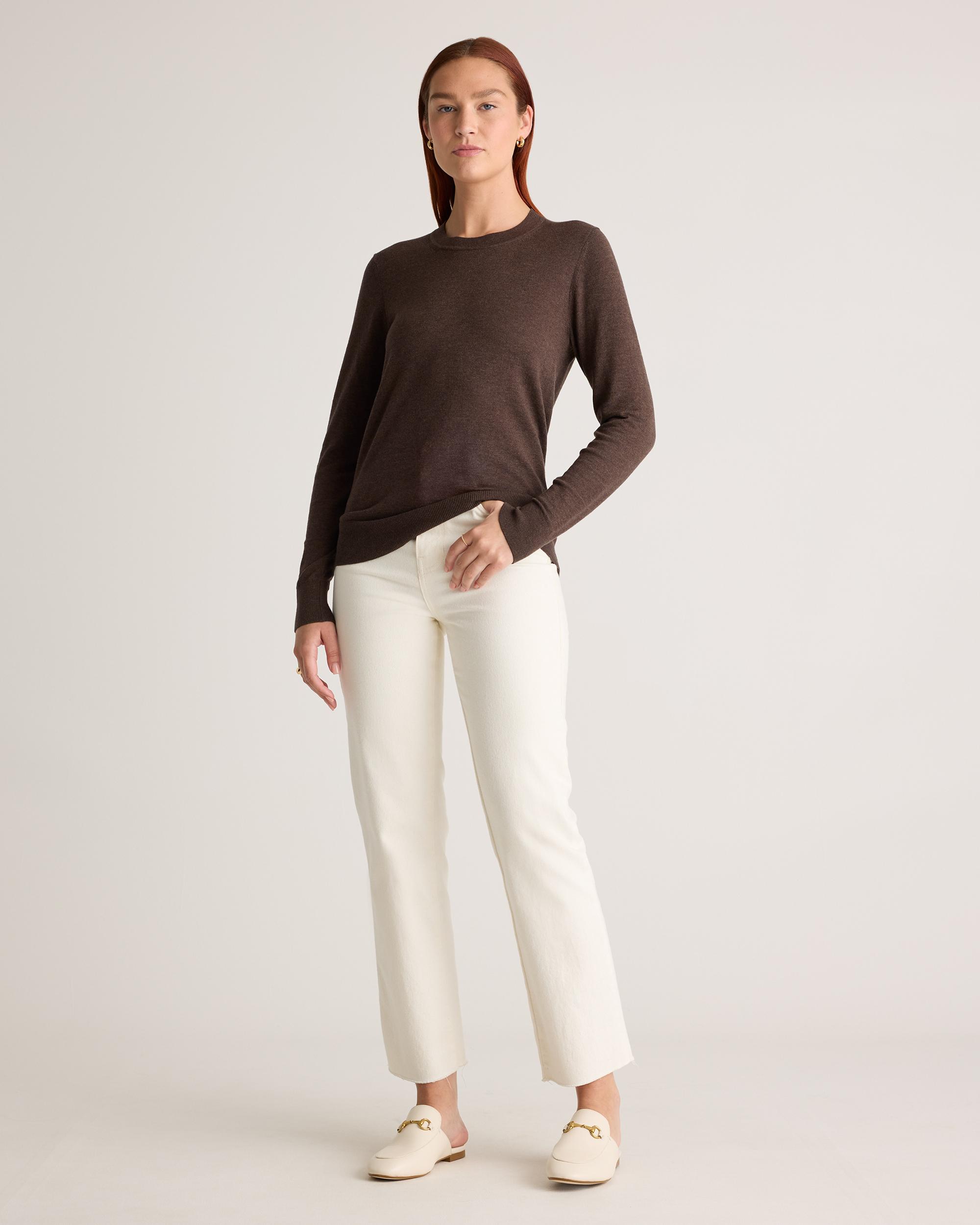 Quince | Women's Lightweight Cotton Cashmere Crew Sweater Organic Cotton Product Image