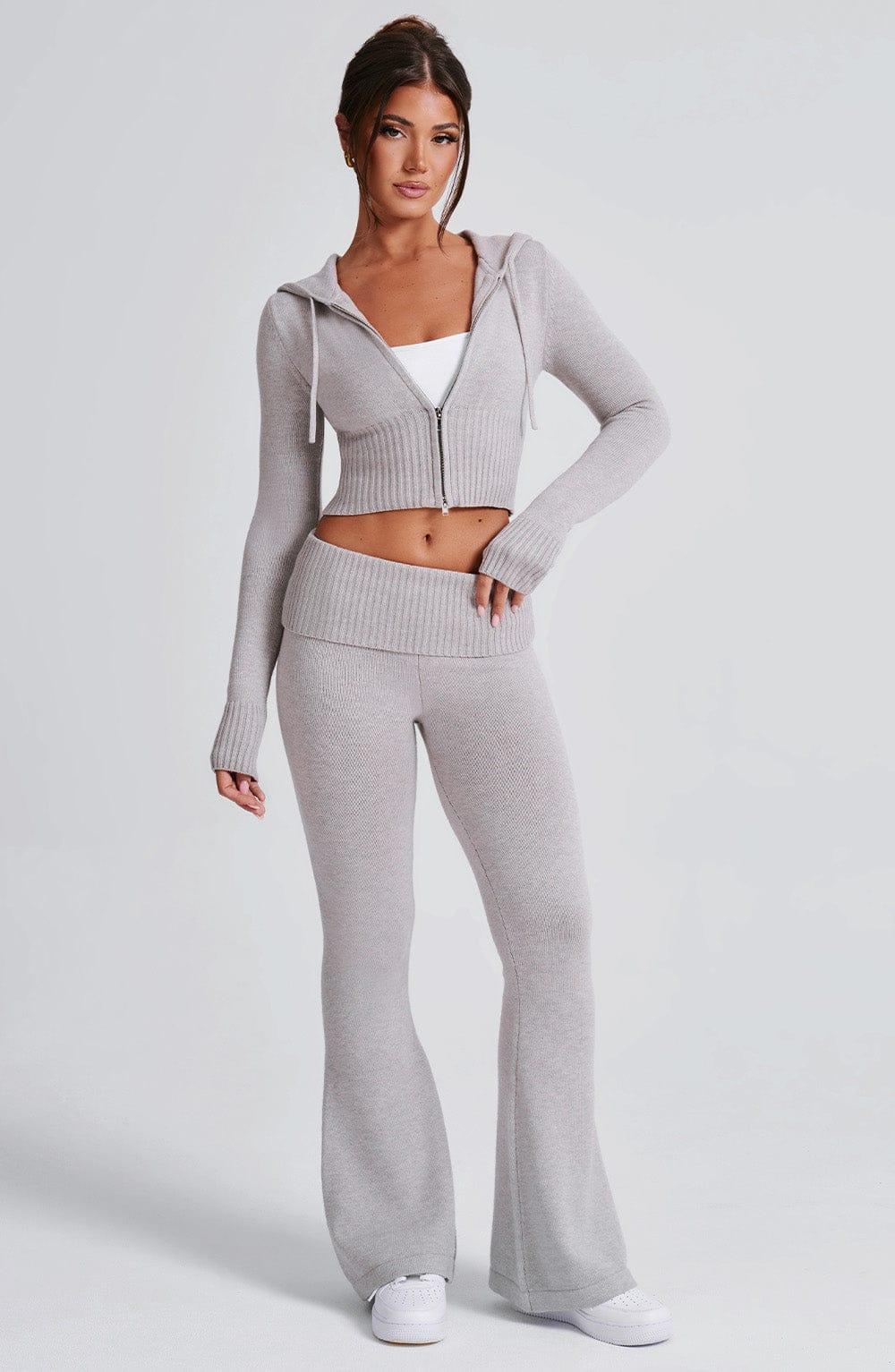 Portia Knit Pants - Light Grey Marl Product Image