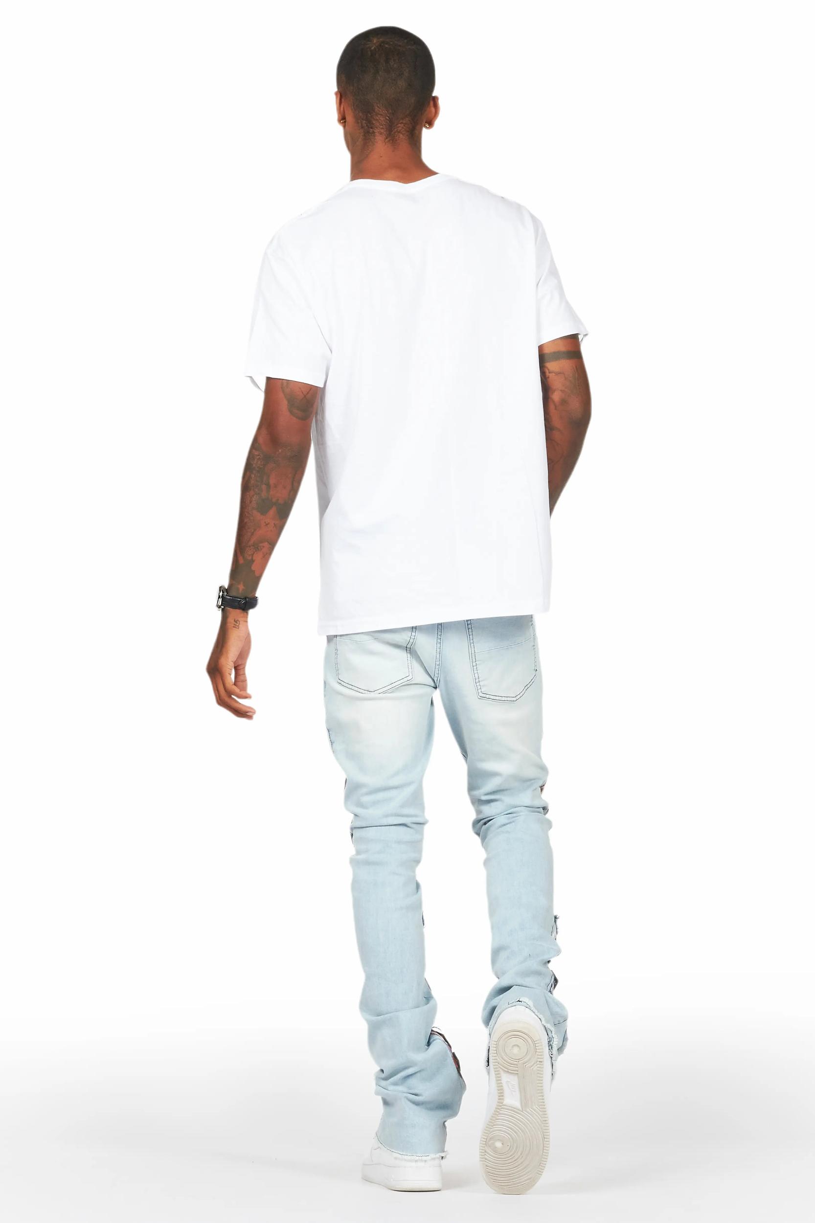 Banyan White Graphic Oversized T-Shirt Male Product Image