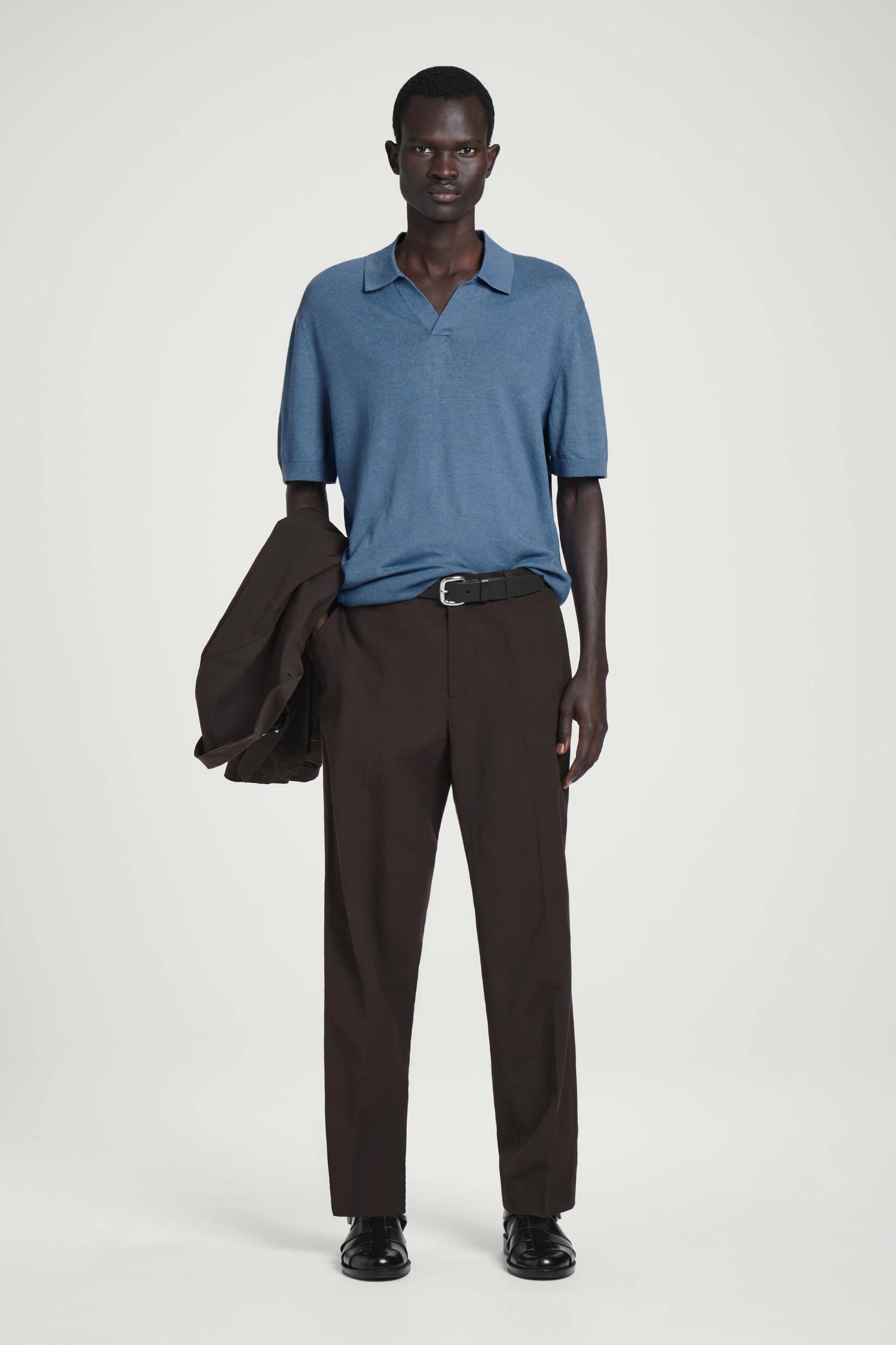 KNITTED LINEN POLO SHIRT Product Image