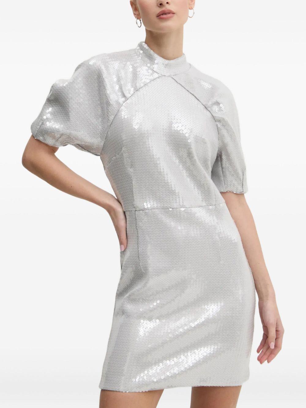 puff-sleeve sequinned dress Product Image