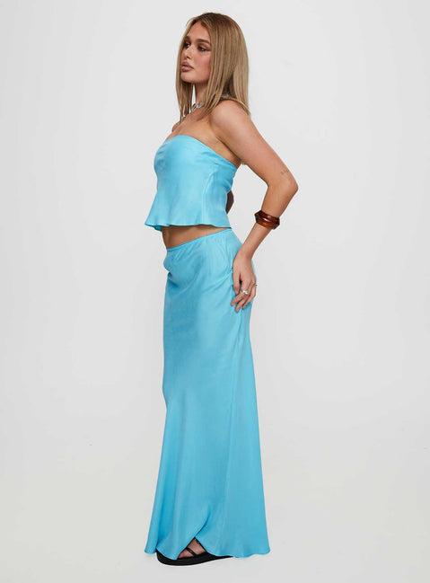 Lucelia Maxi Skirt Aqua Product Image