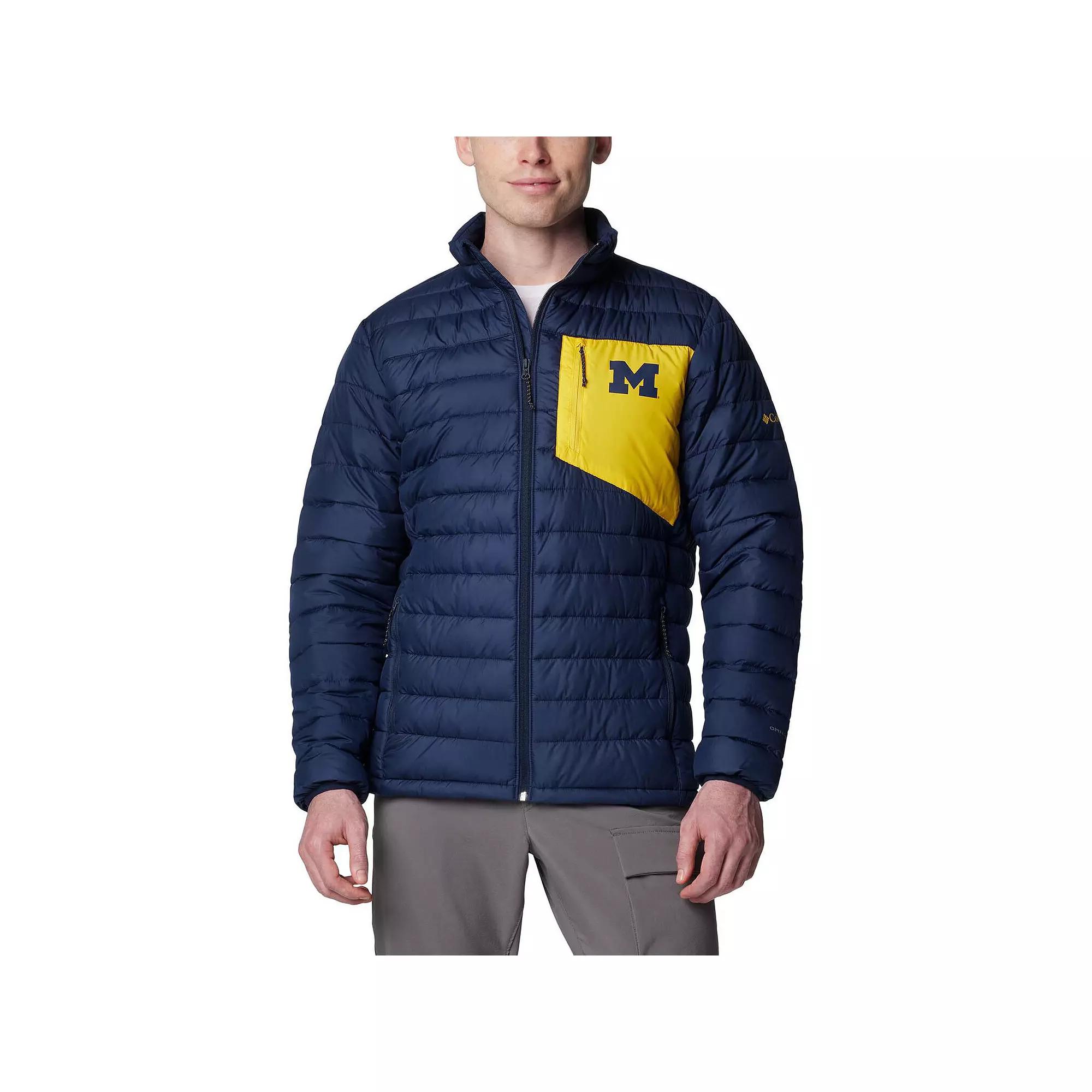 Men's Columbia Navy Michigan Wolverines Double Blitz Omni-Heat Infinity Insulated Full-Zip Jacket,  Product Image