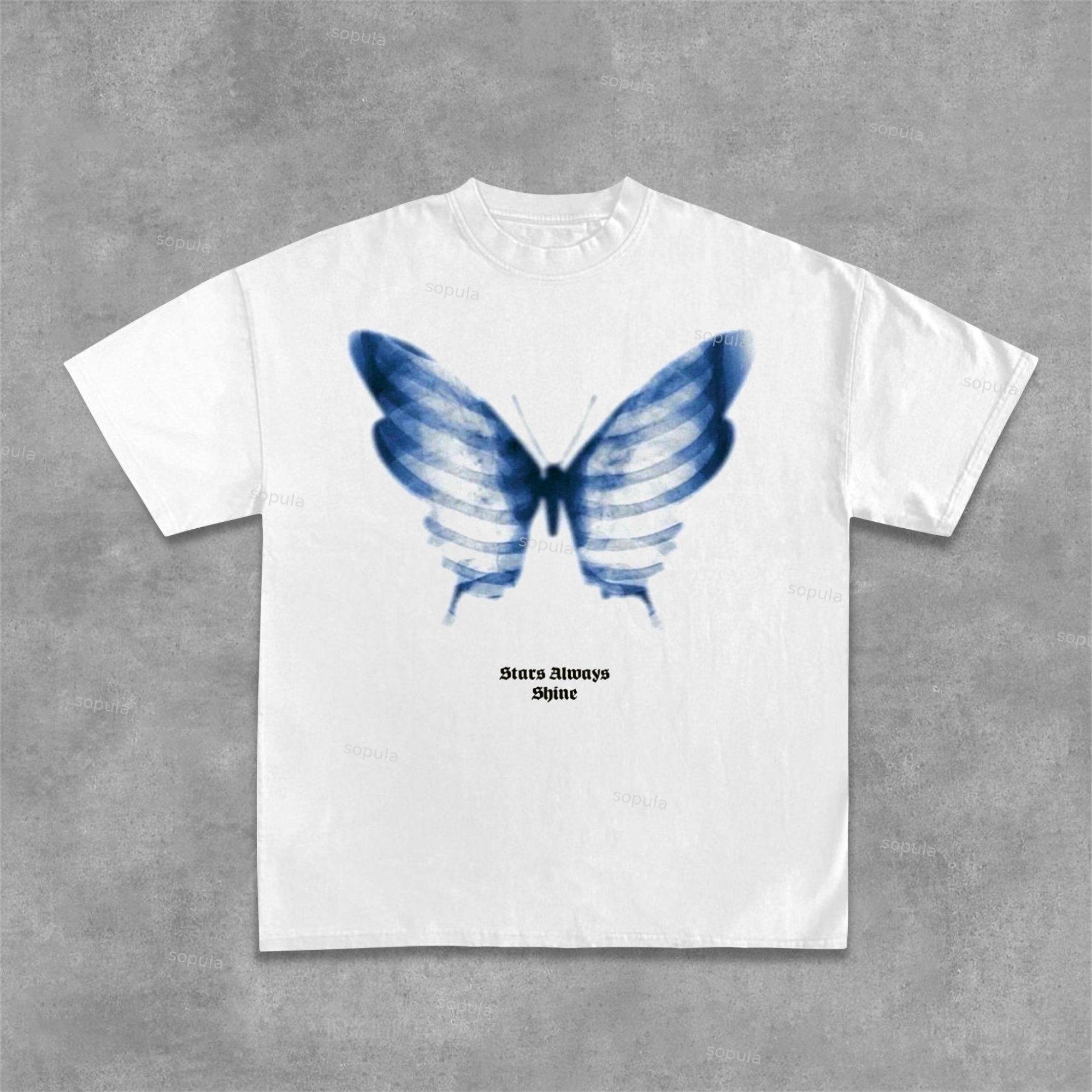 Sopula Y2k Dark Gothic Vintage Graphic Double Sleeve T-shirt Product Image