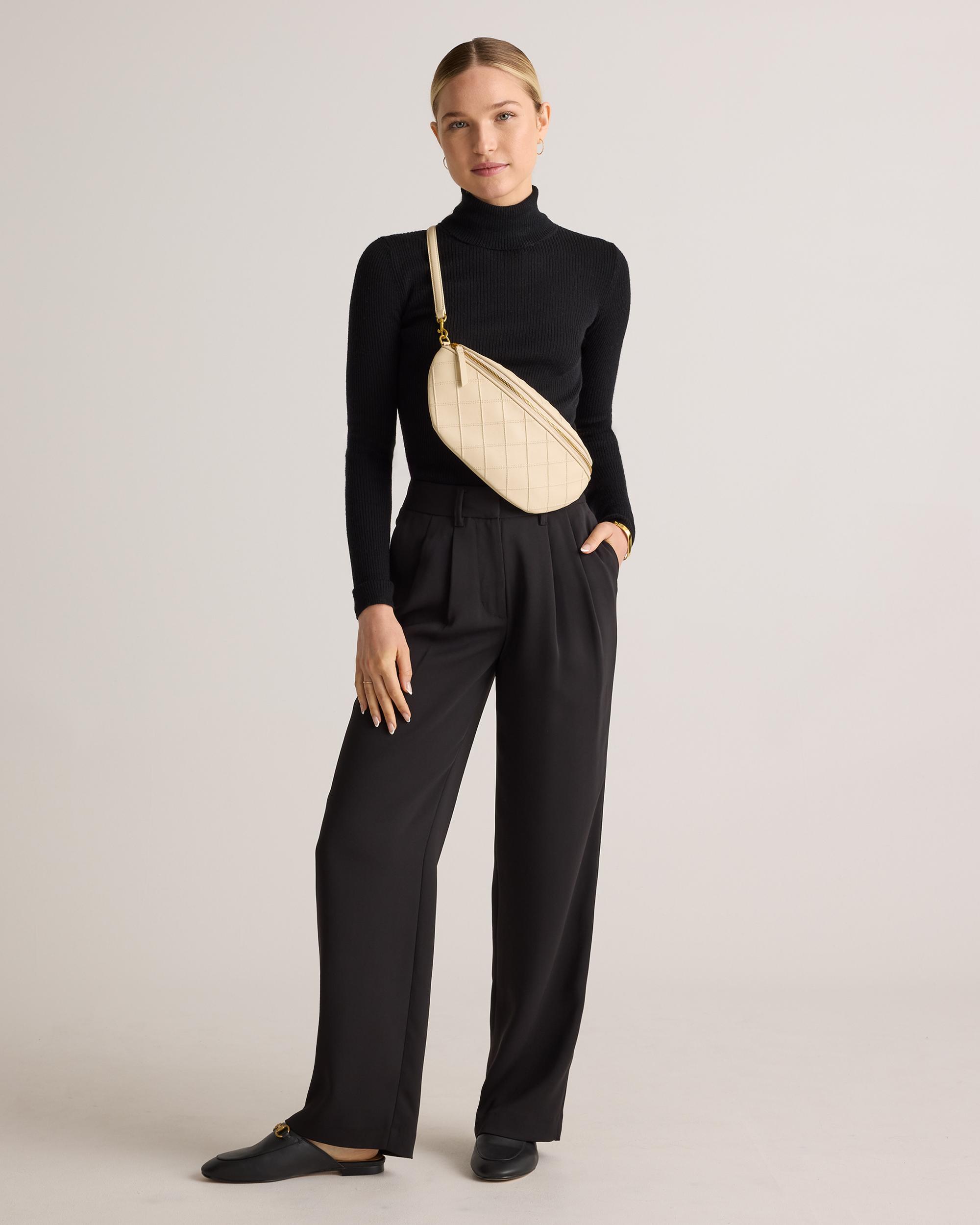 Quince | Women's Italian Leather Diamond Stitch Sling Product Image