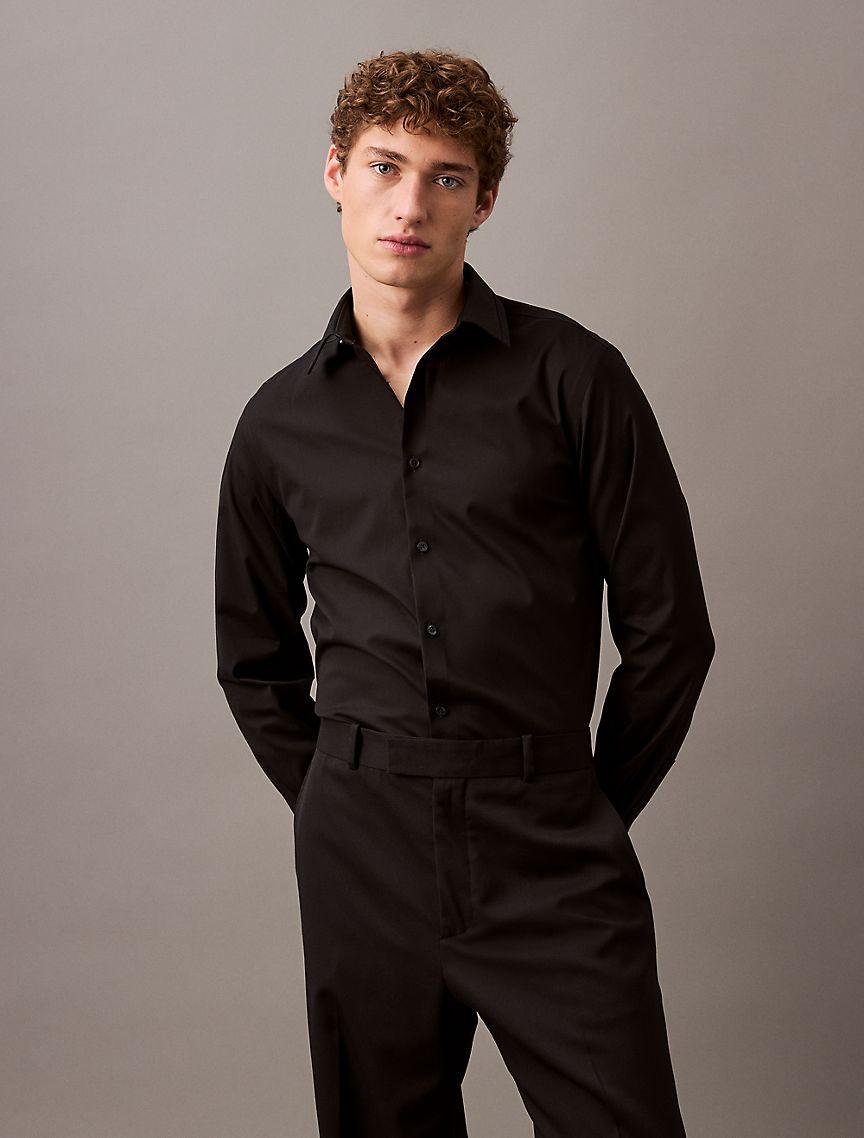 Steel Solid Slim Fit Button-Down Shirt Product Image