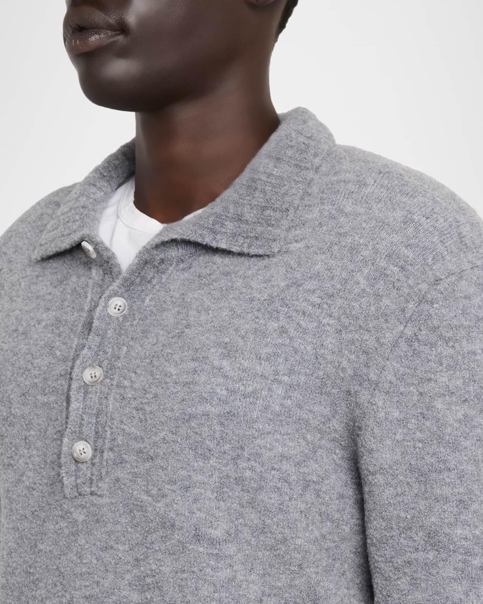 Men's Boucle Knit Polo Sweater Product Image