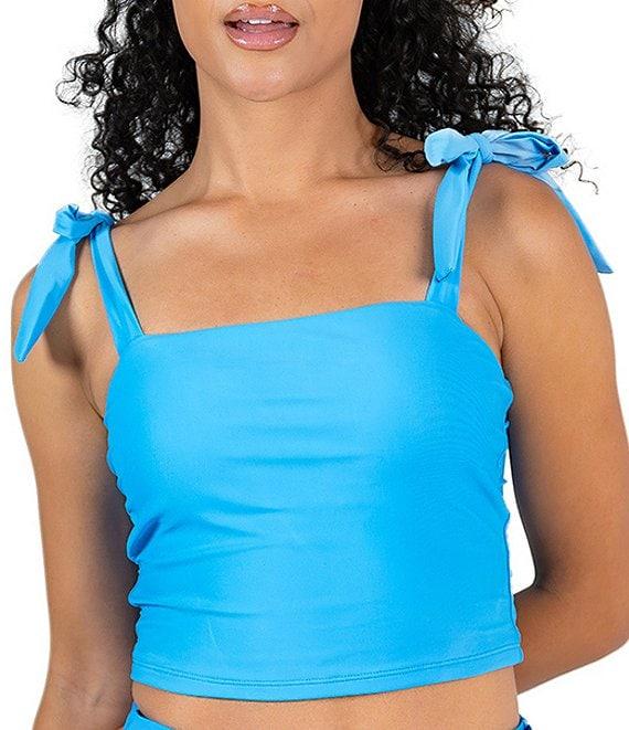 Janela Bay Blue High Waist Tie Front Swim Bottom Product Image