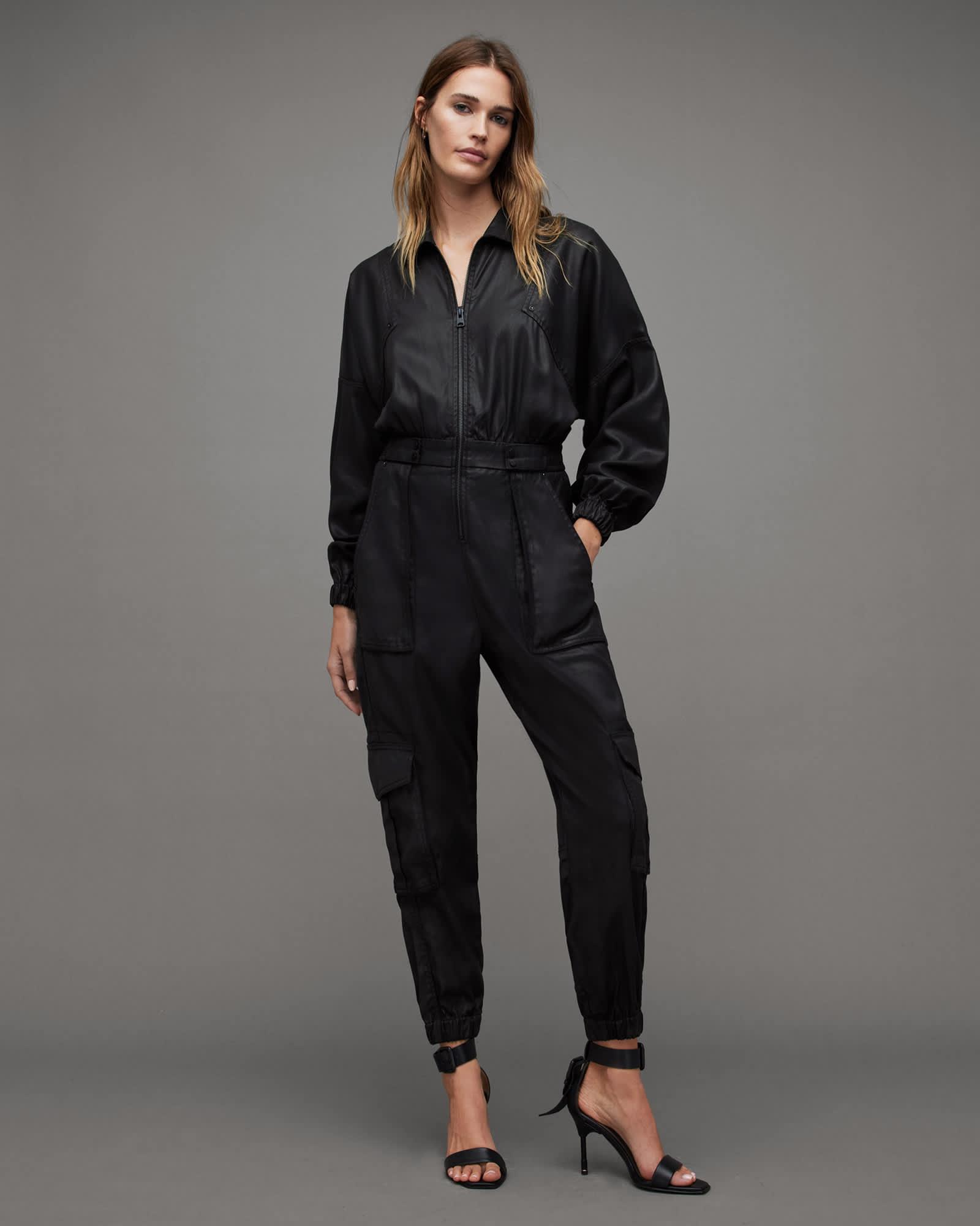 Freda Relaxed Fit Coated Jumpsuit Product Image