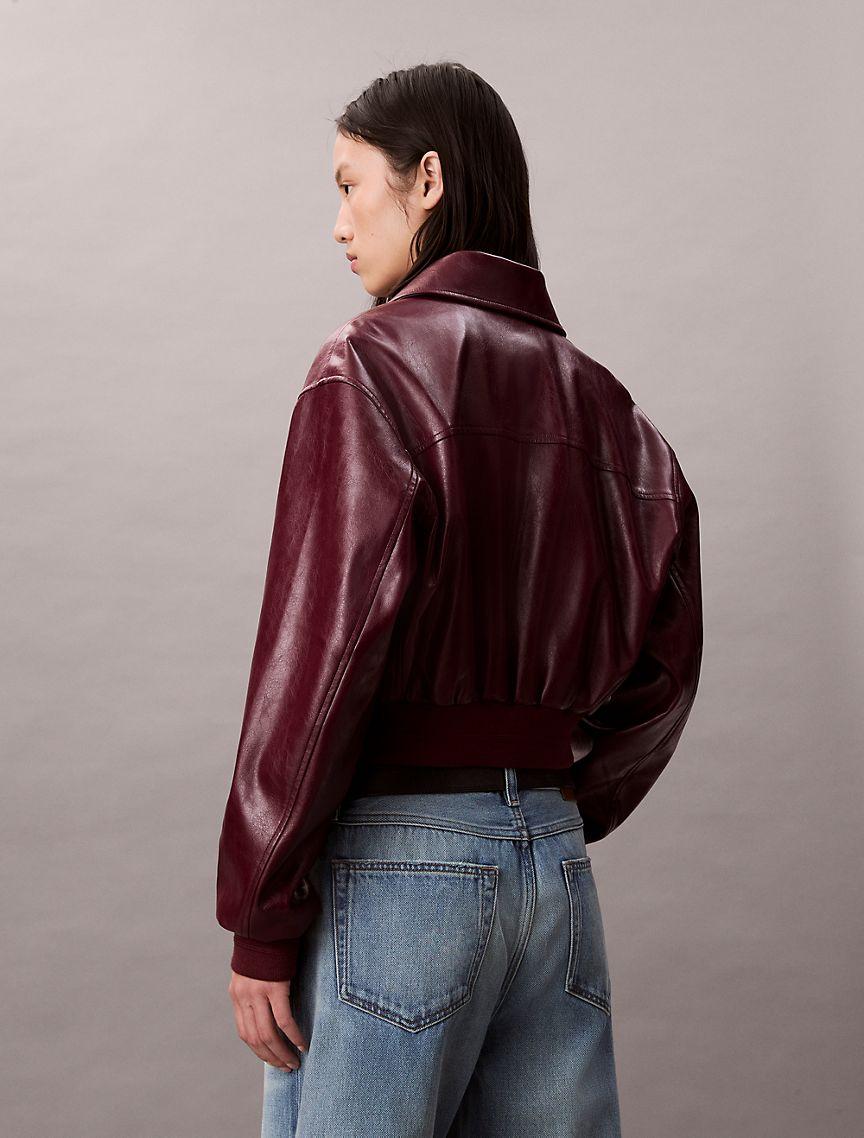 Crinkled Texture Bomber Jacket  Product Image