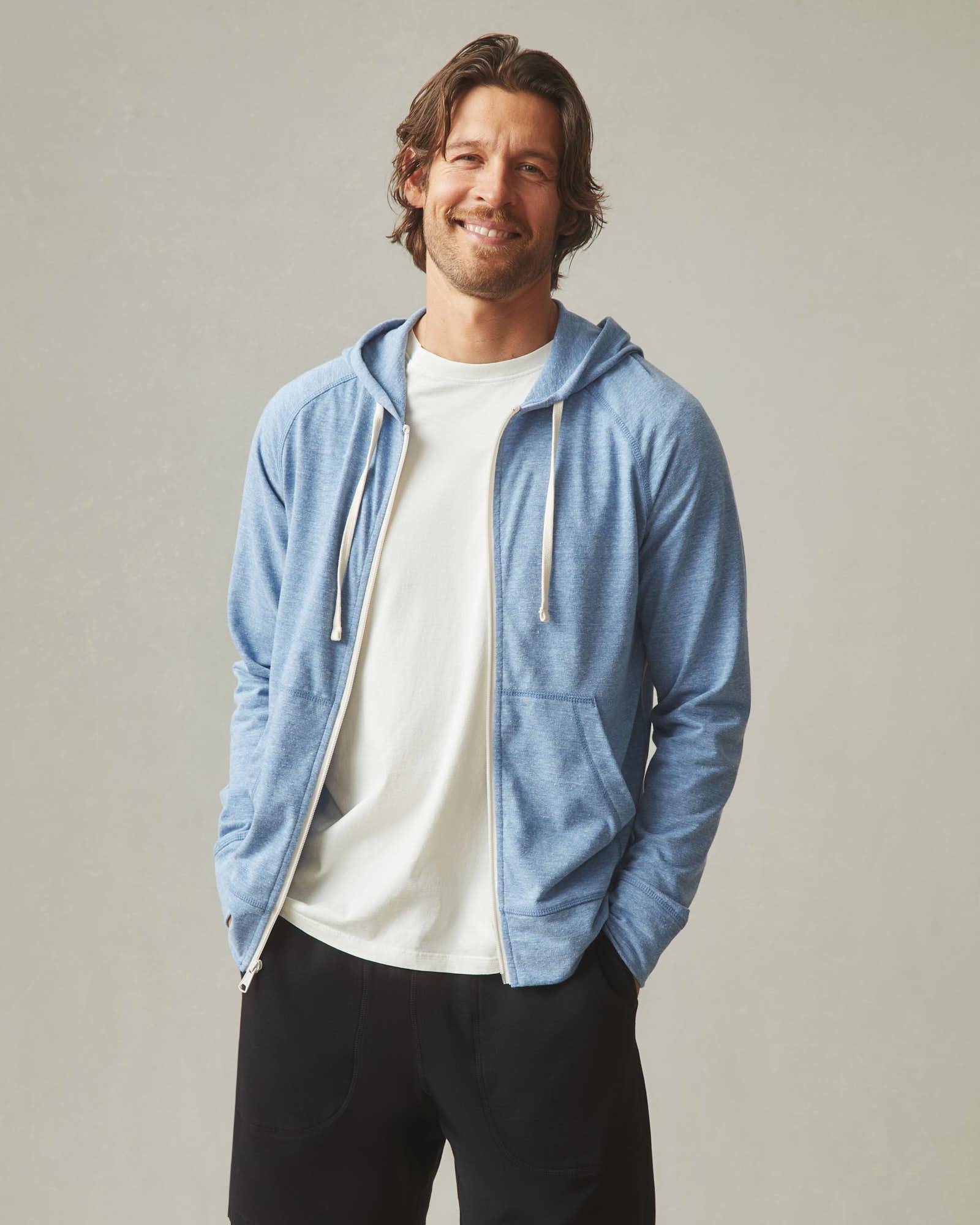 Men's Lightweight Full Zip - Blue Jay Heather Product Image