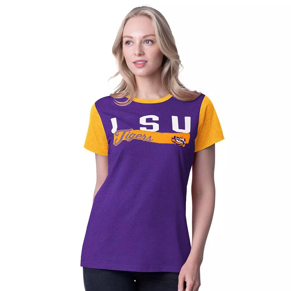Women's G-III 4Her by Carl Banks Purple LSU Tigers Racer Crewneck Ringer T-Shirt, Size: XL Product Image