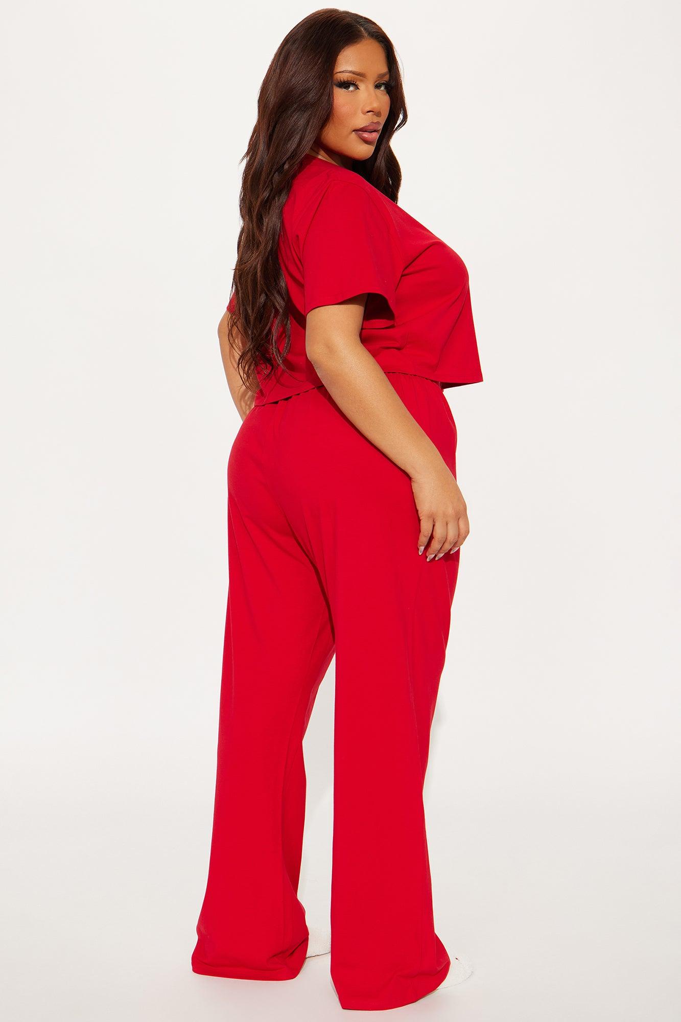 FN Mood PJ Pant Set - Red Female Product Image