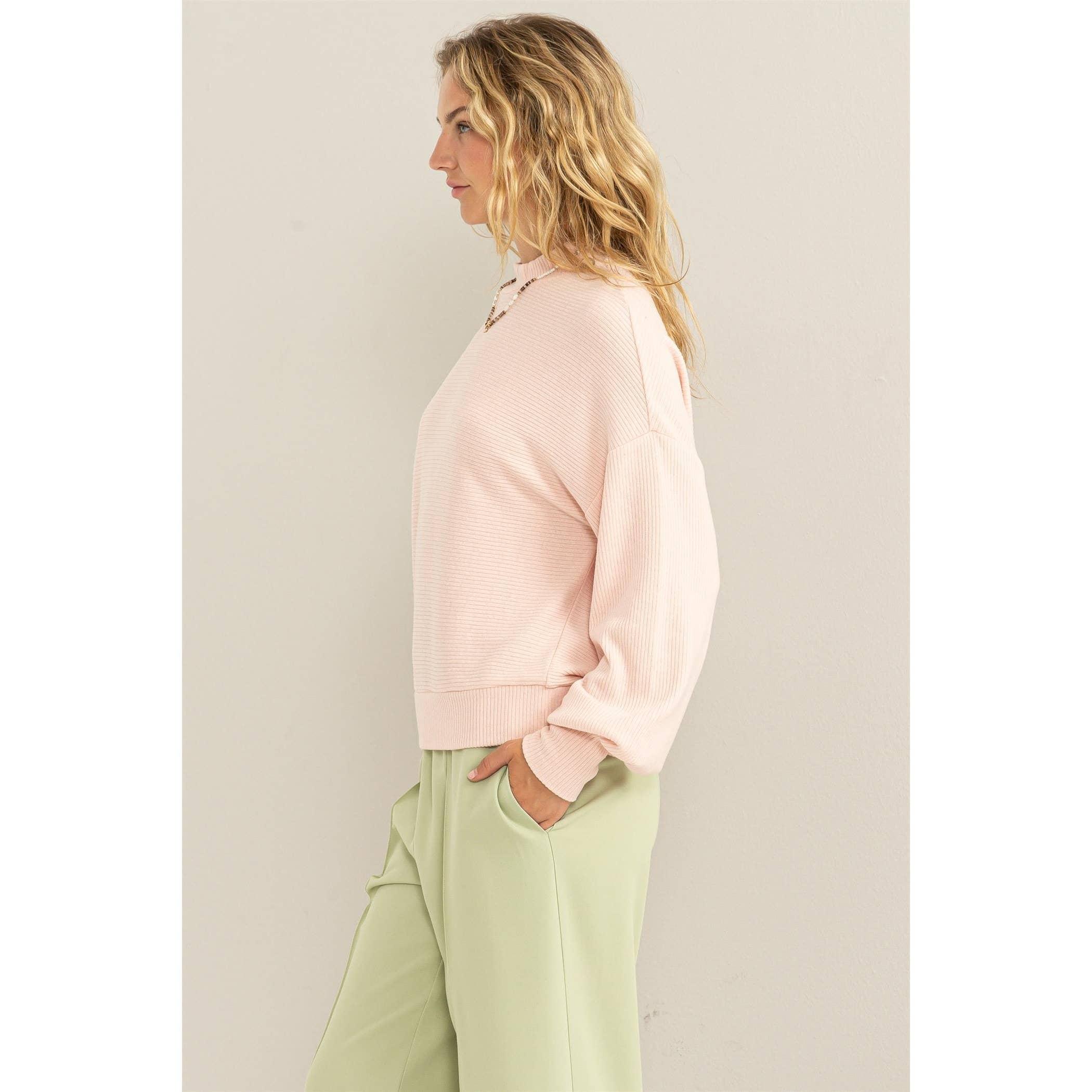 Dusty Pink Balloon Sleeve Top Product Image