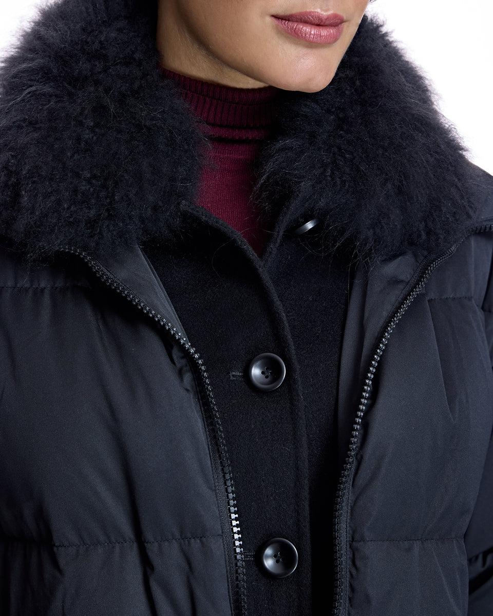 Polyblend Jacket with Cashmere Lamb Trim Product Image