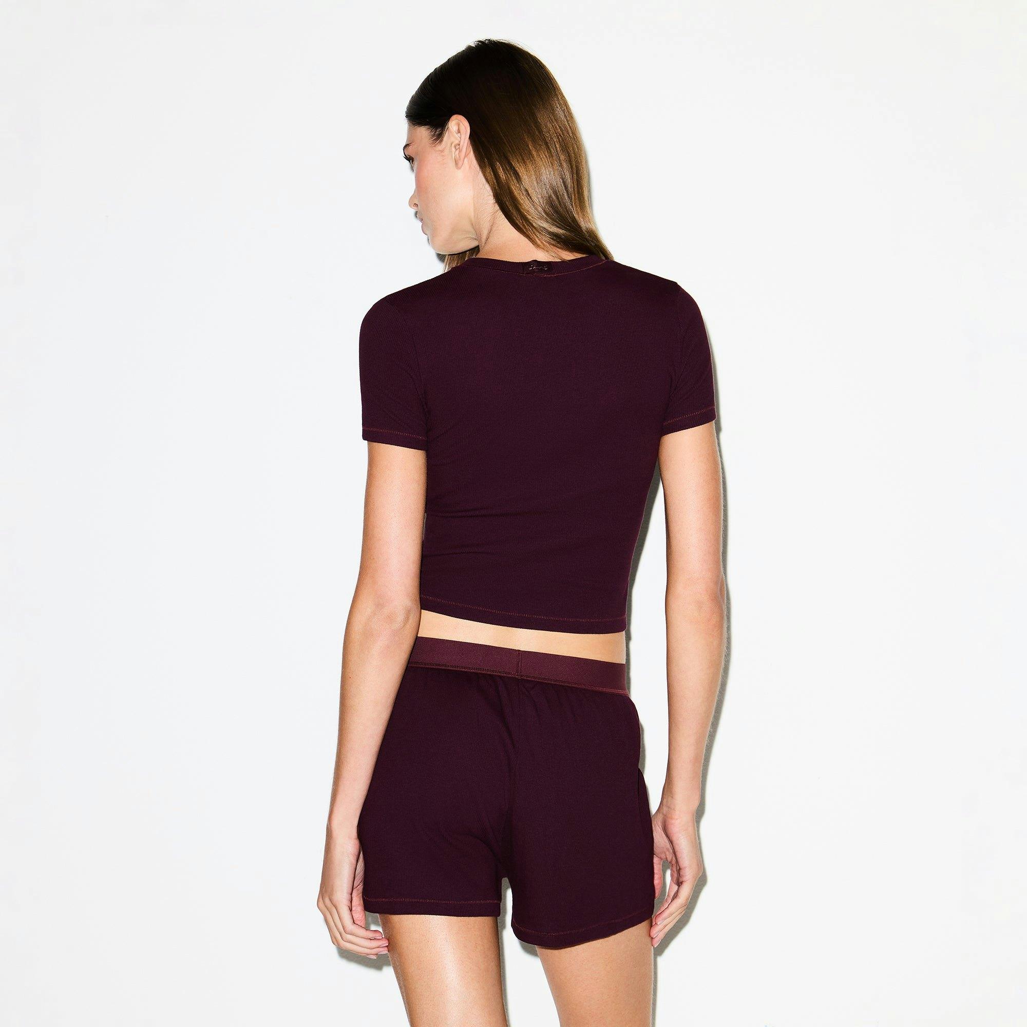 COTTON RIB T-SHIRT | CURRANT Product Image