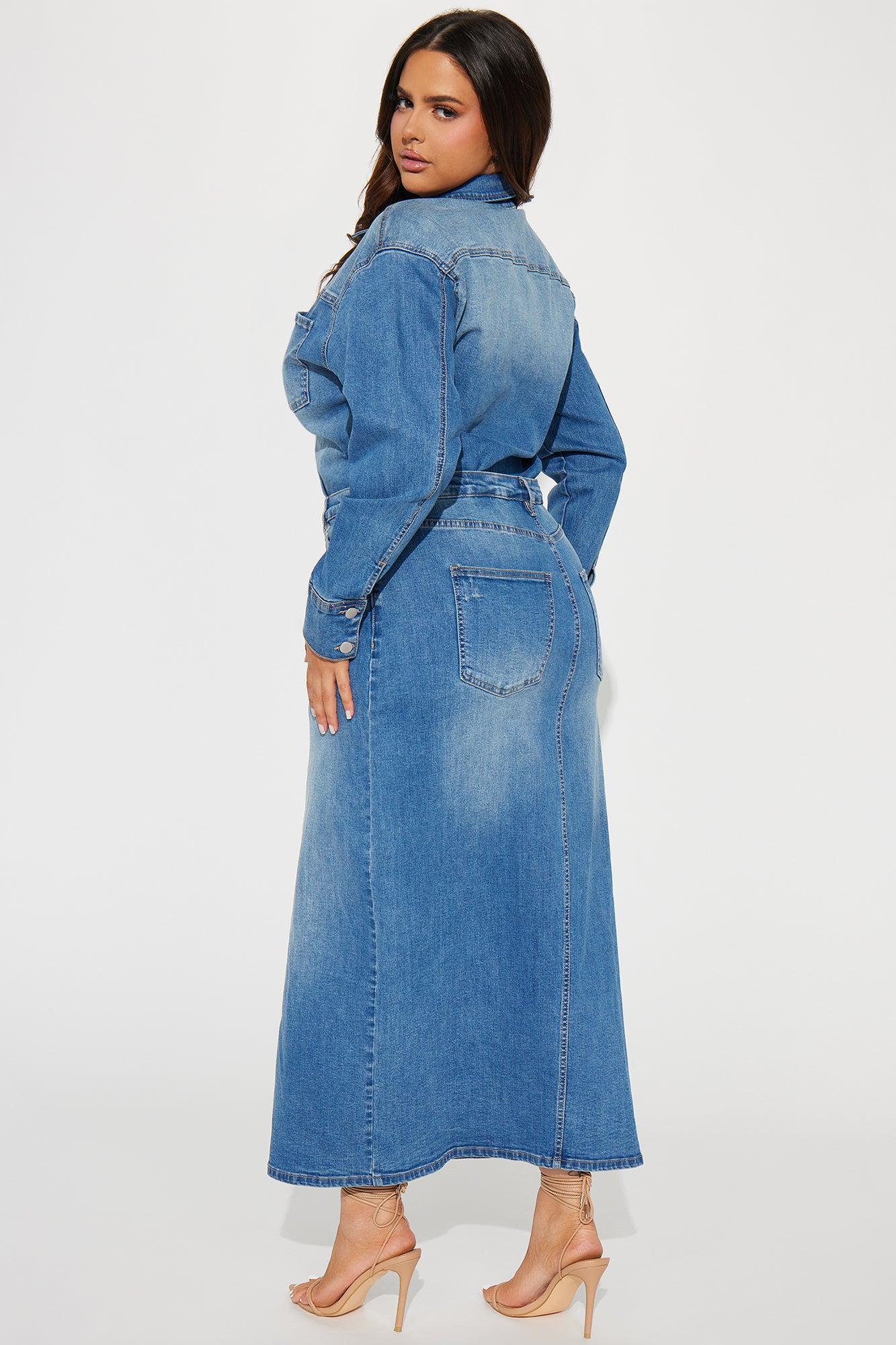 Naomi Denim Maxi Dress - Medium Wash Product Image