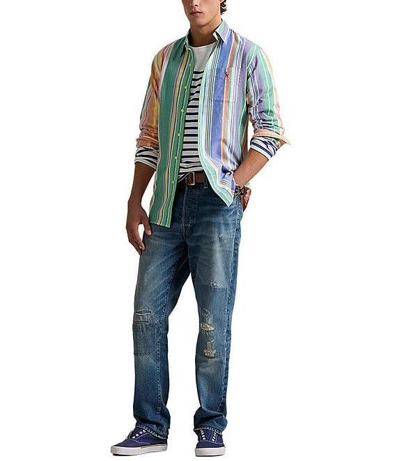 Polo Ralph Lauren Classic Fit Striped Oxford Long Sleeve Woven Shirt Product Image