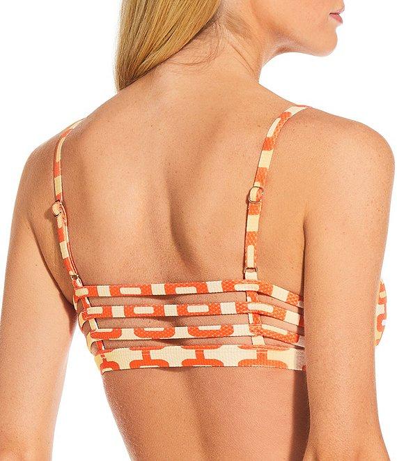 Gianni Bini Retro Fille Textured Pique Strappy Back Bralette Swim Top Product Image