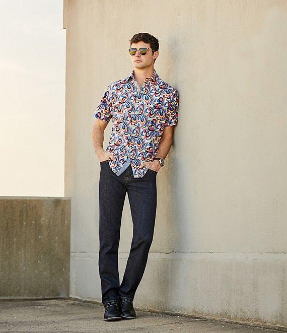 Cremieux Premium Denim Straight Fit Dark Wash Stretch Jeans Product Image