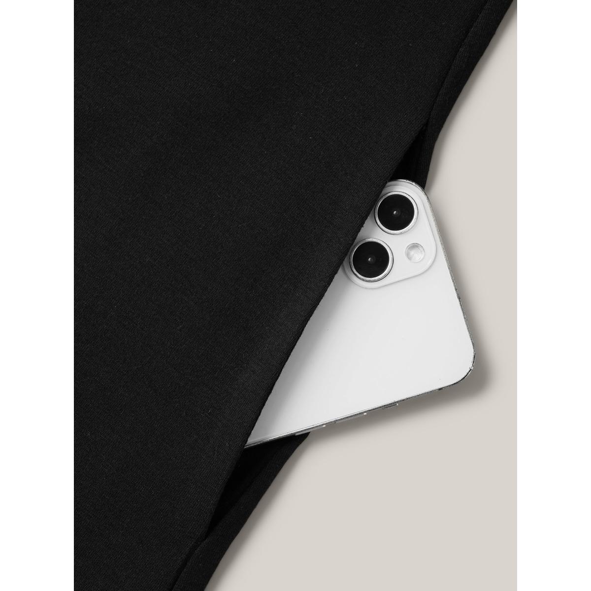 Plus Size Super Soft V-Neck Lace Midi Dress Black Women Boho Woven ribbon&lace trim Knit Dresses Bloomchic 18-20/2X Product Image