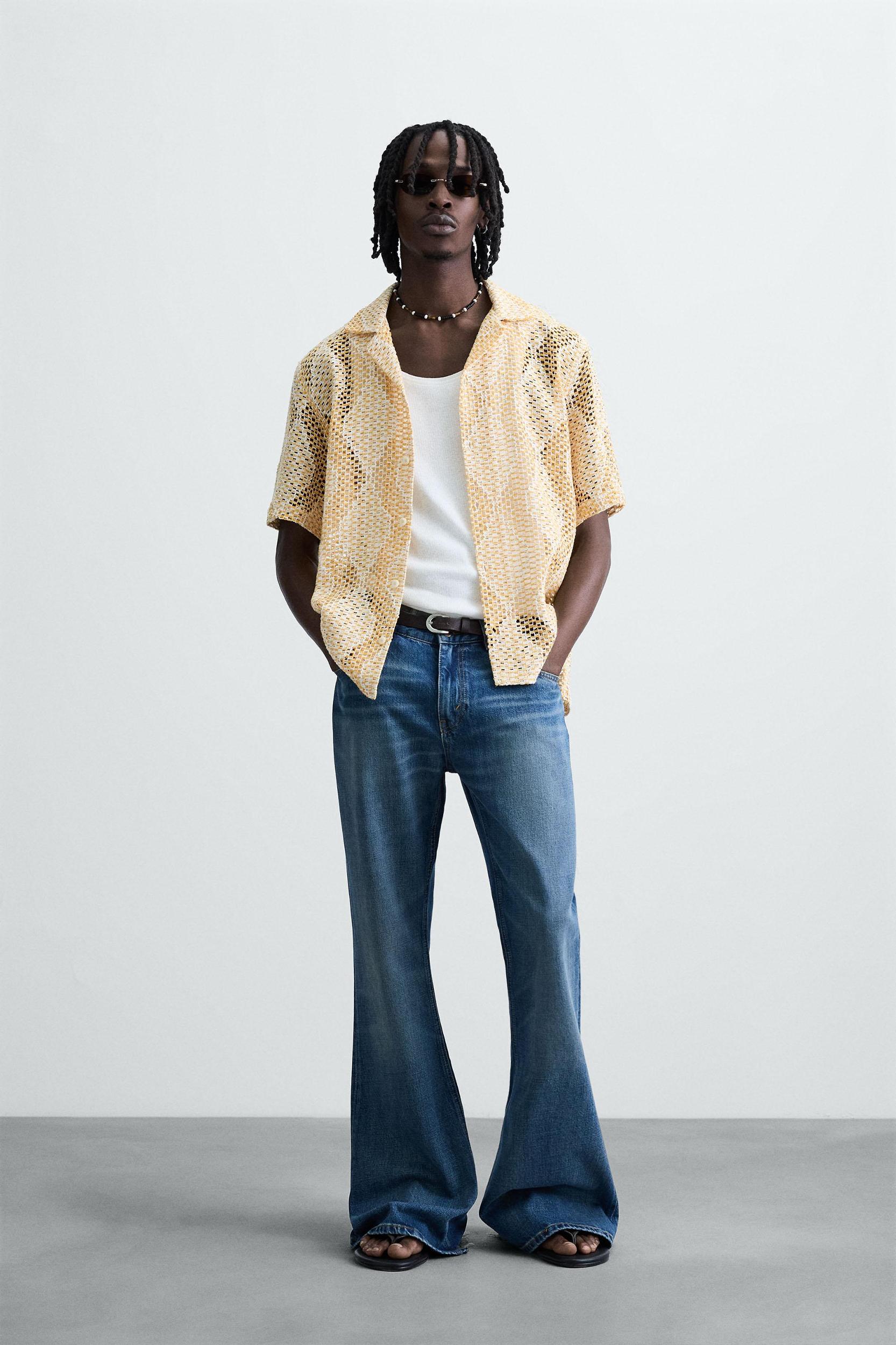 TEXTURED CROCHET SHIRT Product Image