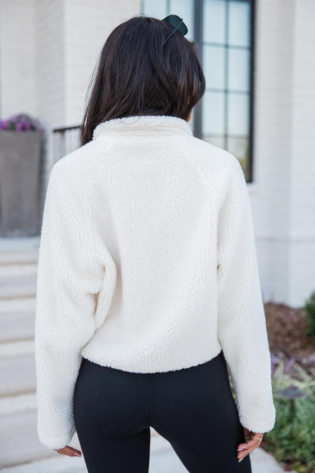 Headed To The Slopes White Sherpa Pullover FINAL SALE Product Image