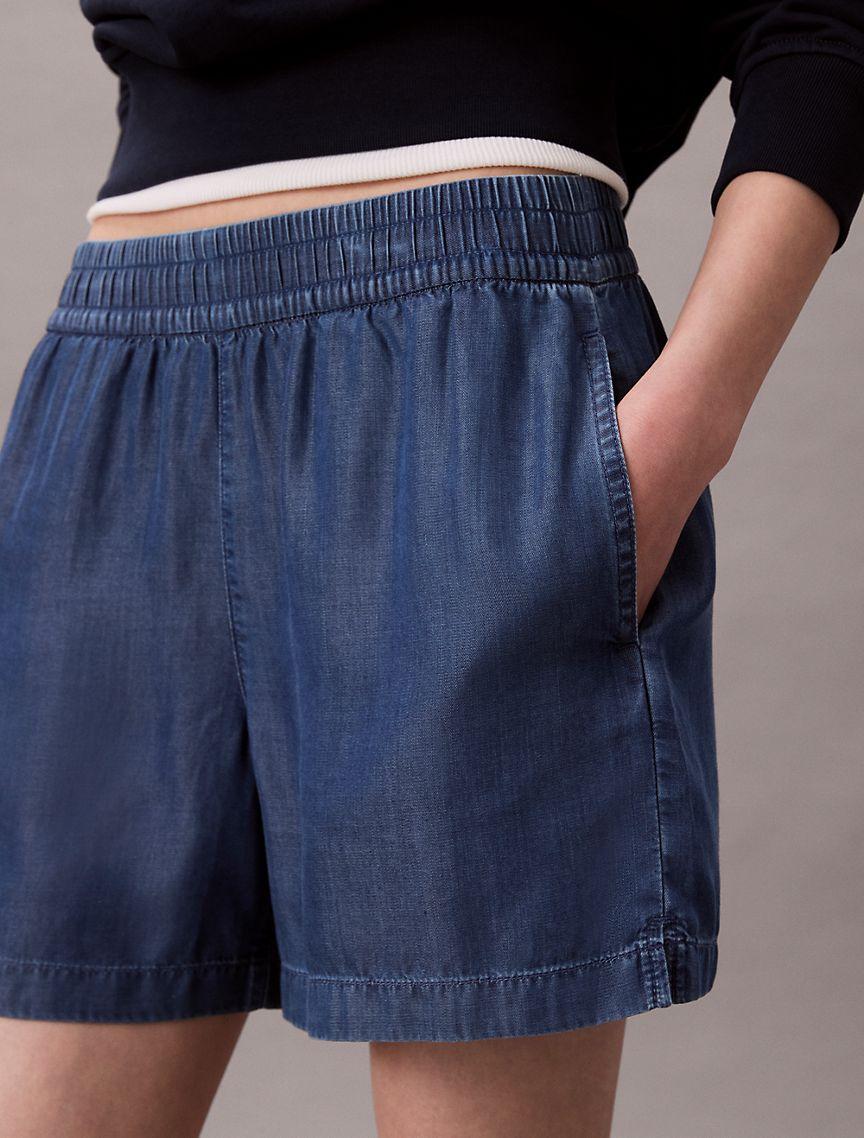 Denim Pull-On Shorts Product Image