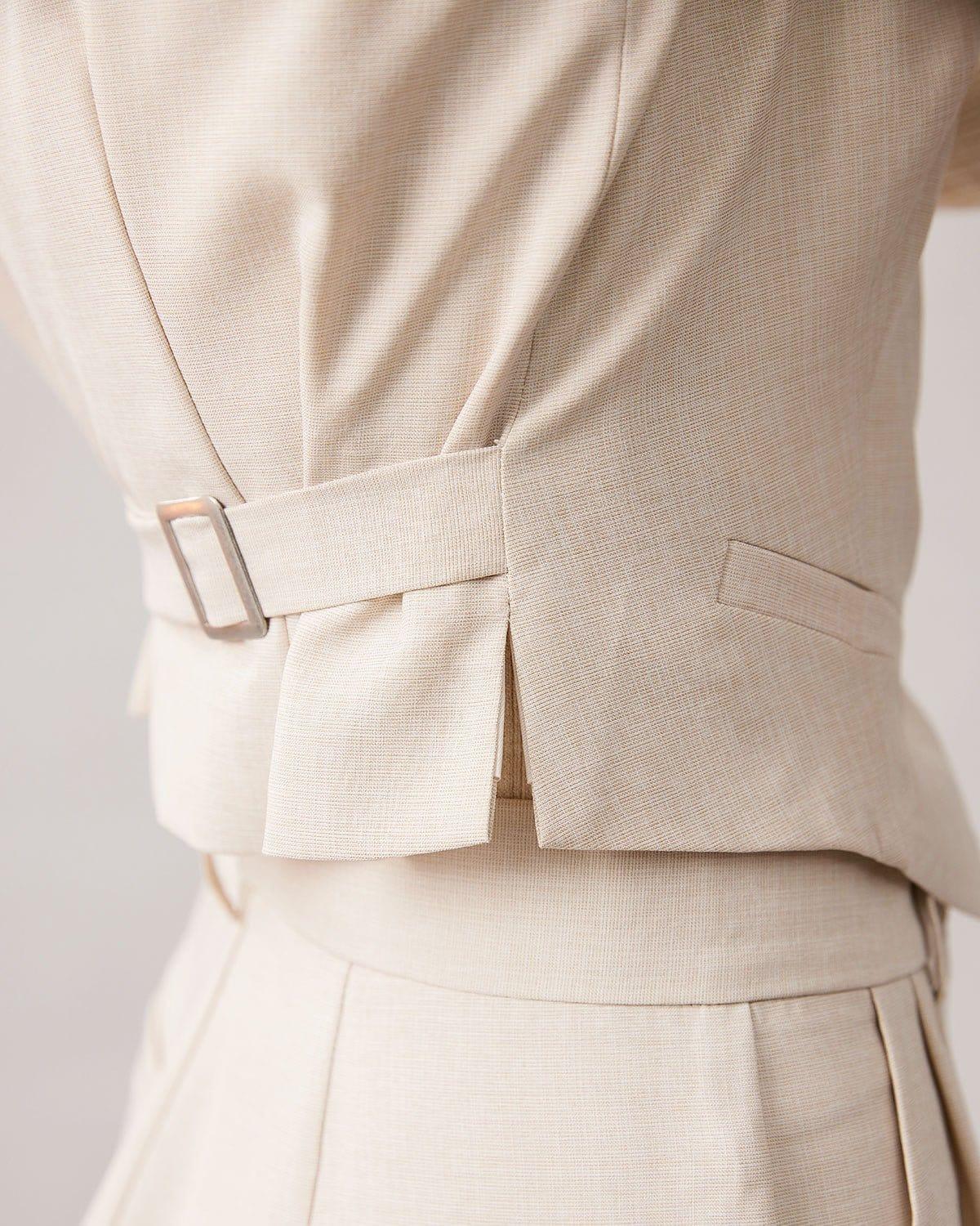 The Apricot Round Neck Button Up Waistcoat Female Product Image